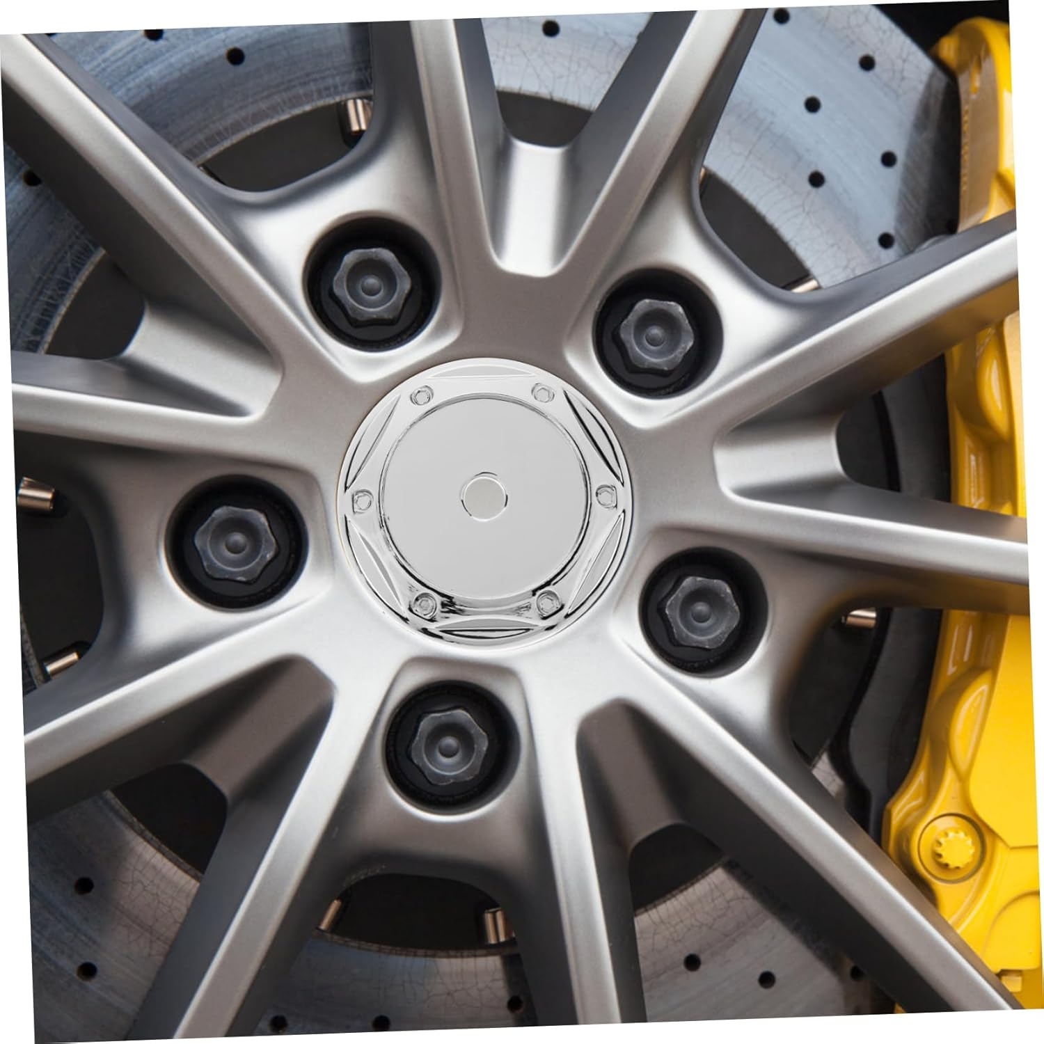 HONMEET 4Pcs Silver 68Mm Car Rim Caps Auto Wheel Center Covers Vehicle Hub Caps Replacement Accessory for Fit Cars image number 2