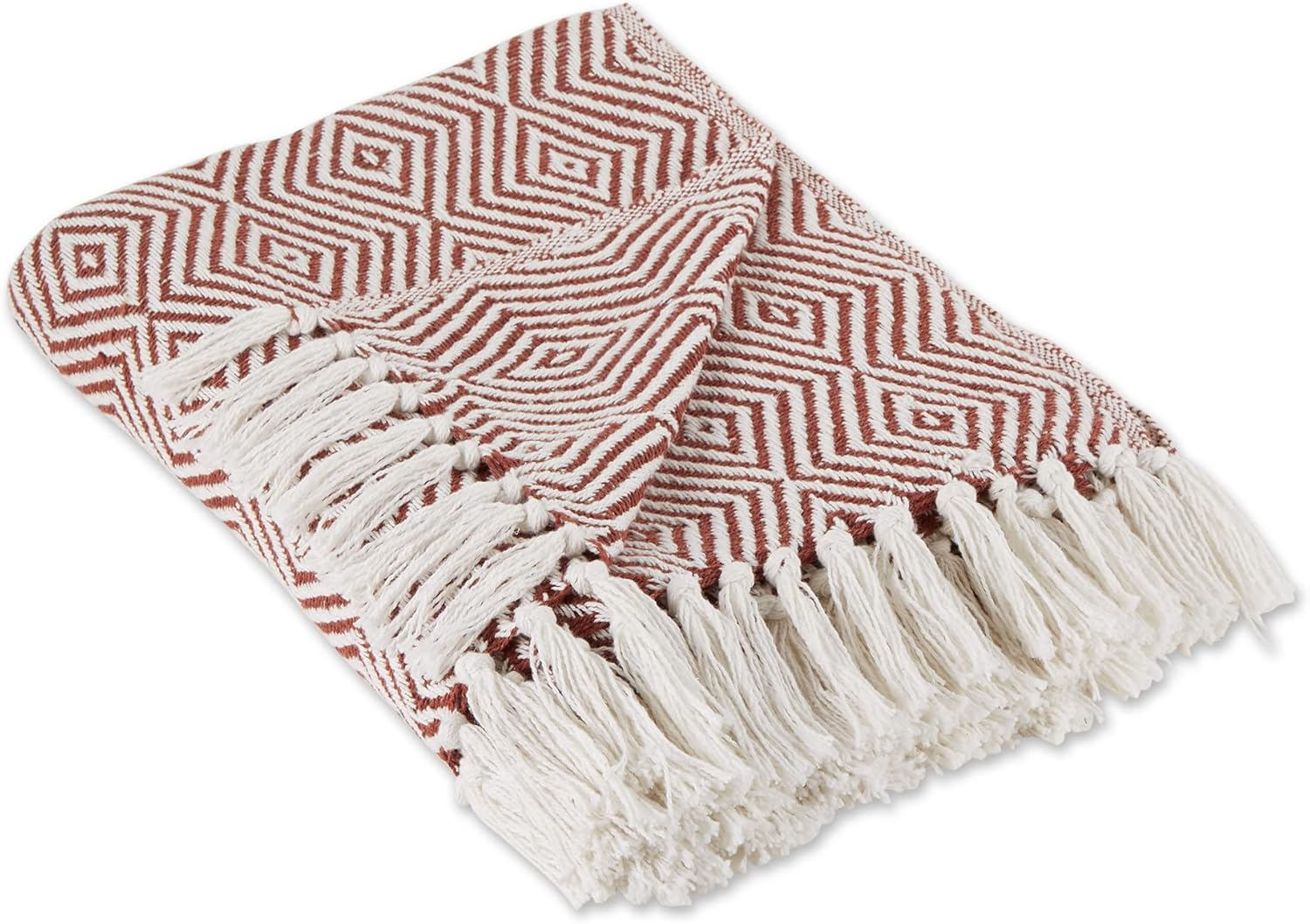 DII Diamond Throw Collection Woven Cotton, 50X60, Aqua