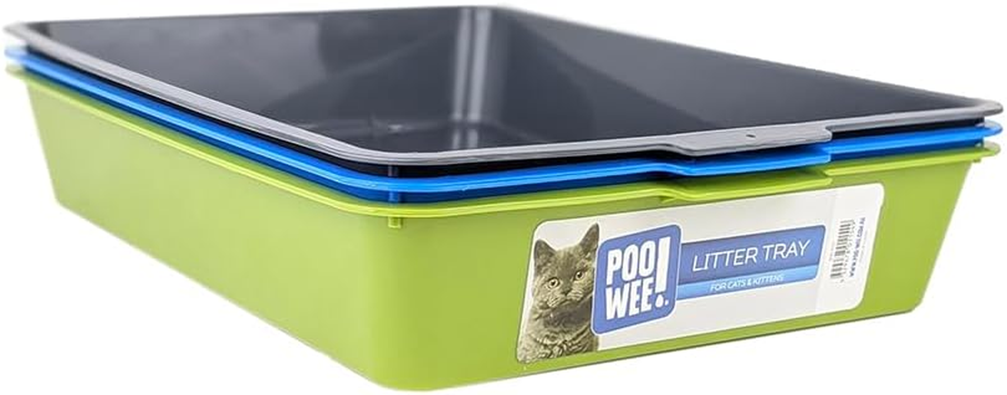 POOWEE! Plain Cat Litter Pan Large, 42X31X8Cm, Random Colour &ndash; Low-Sided Open Tray for Easy Access, Ideal for Kittens & Cats, Easy-Clean Plastic, Aussie Owned, Single Tray Included - Large (Pack Of 2), Colour Will Be Randomly Selected. image number 3