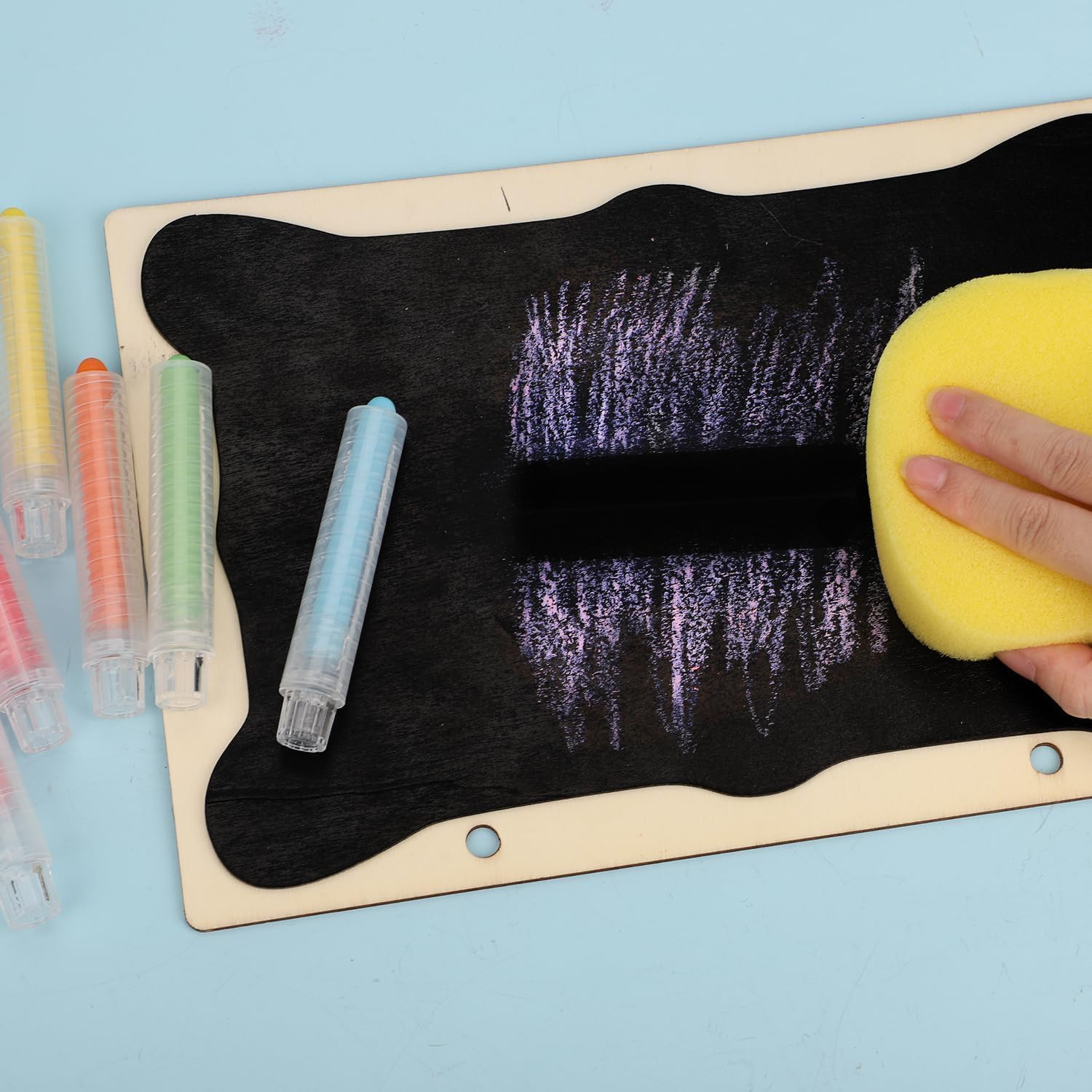 12PCS White Dustless Chalk with Holder Dustless Chalk for Blackboard Drawing Writing Teachers Students Office or Classroom image number 1