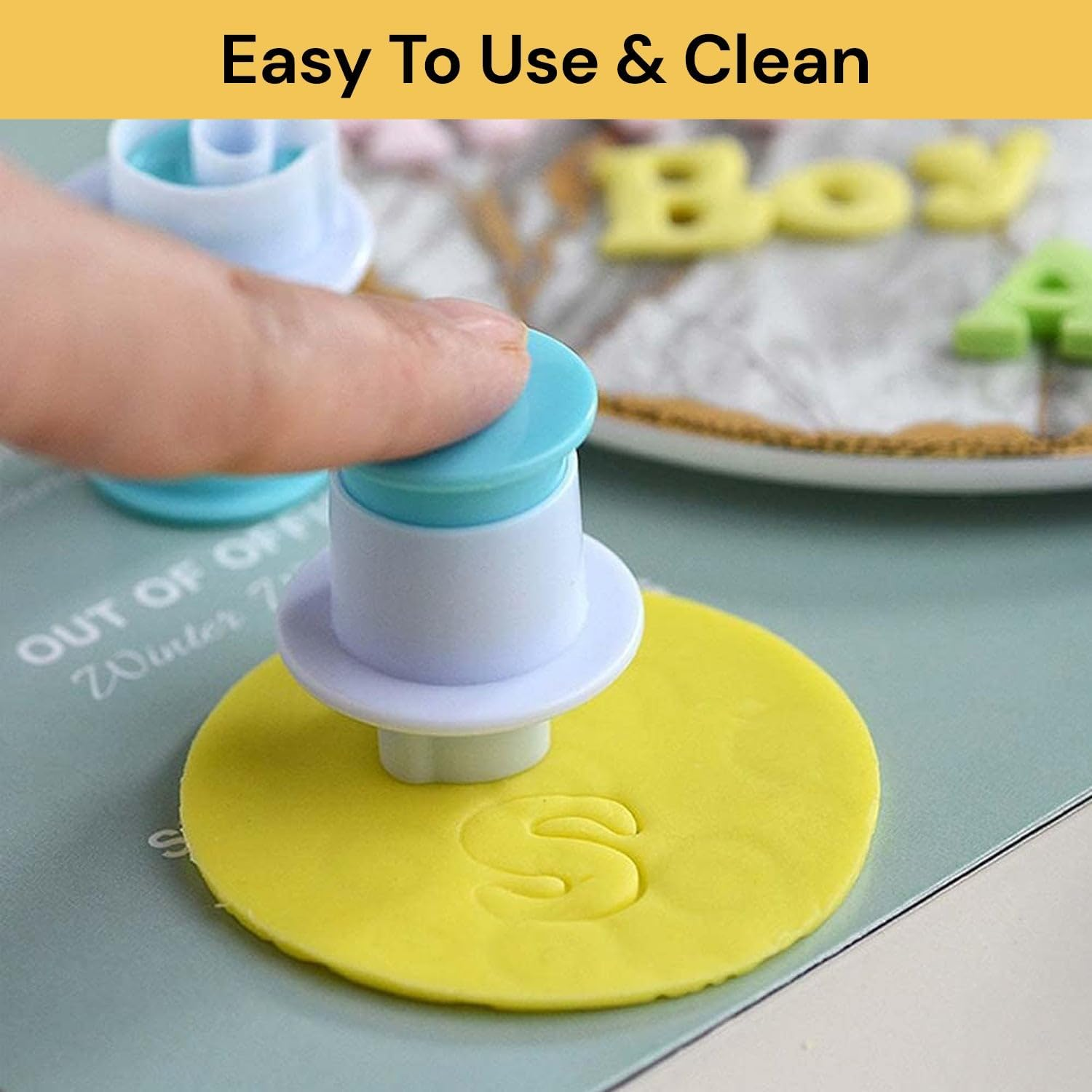 Spendeal Alphabet Fondant Letter & Number Cutters Set, Cookie Stamp Impress & Embosser Mold for Cake Decorating, Plunger Cutter Tool for Baking & Pastry Crafting (26 Capital Letter) image number 2