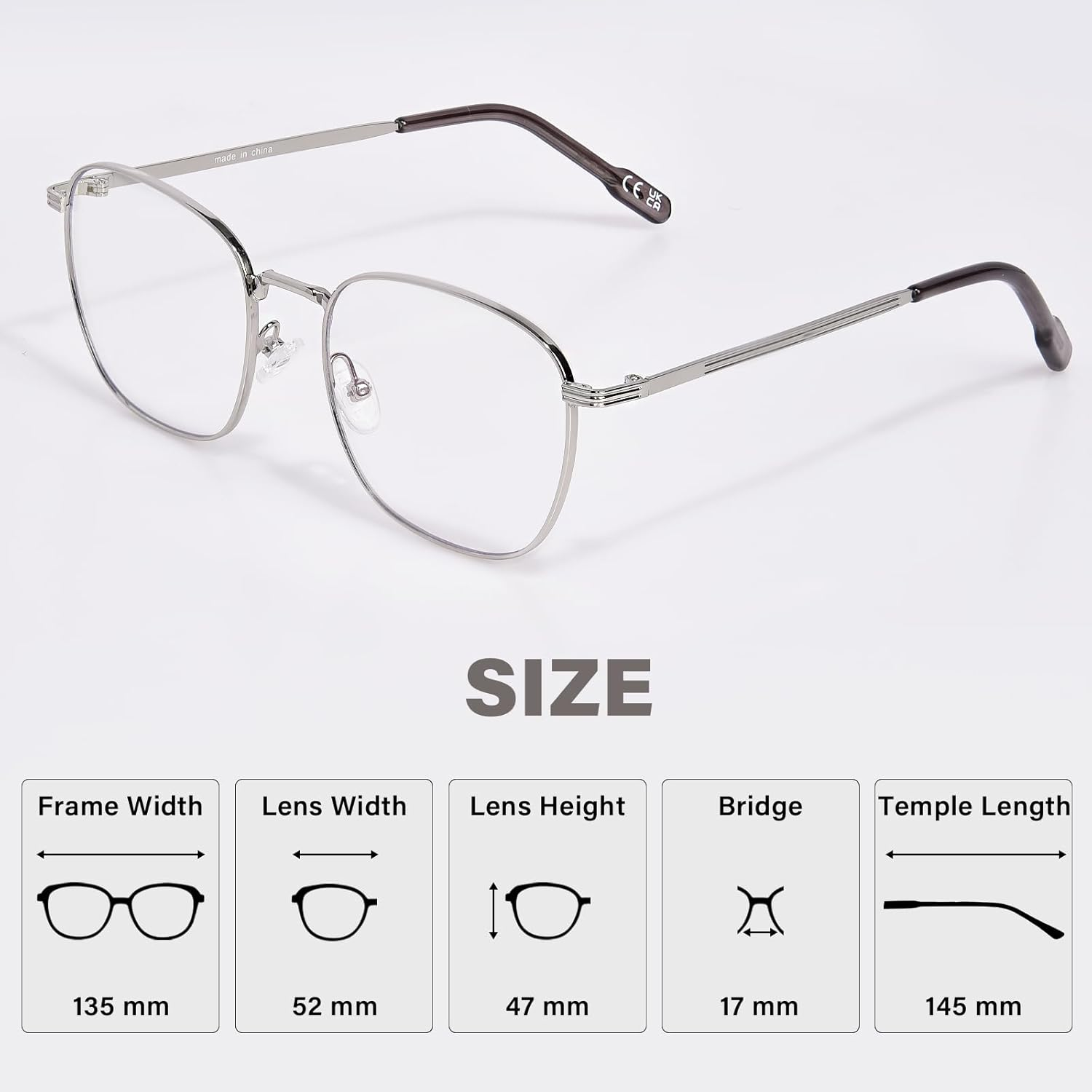 OPTOFENDY Oversized Blue Light Blocking Glasses for Women, anti Eyestrain & UV Protection Square Computer Eyeglasses image number 3