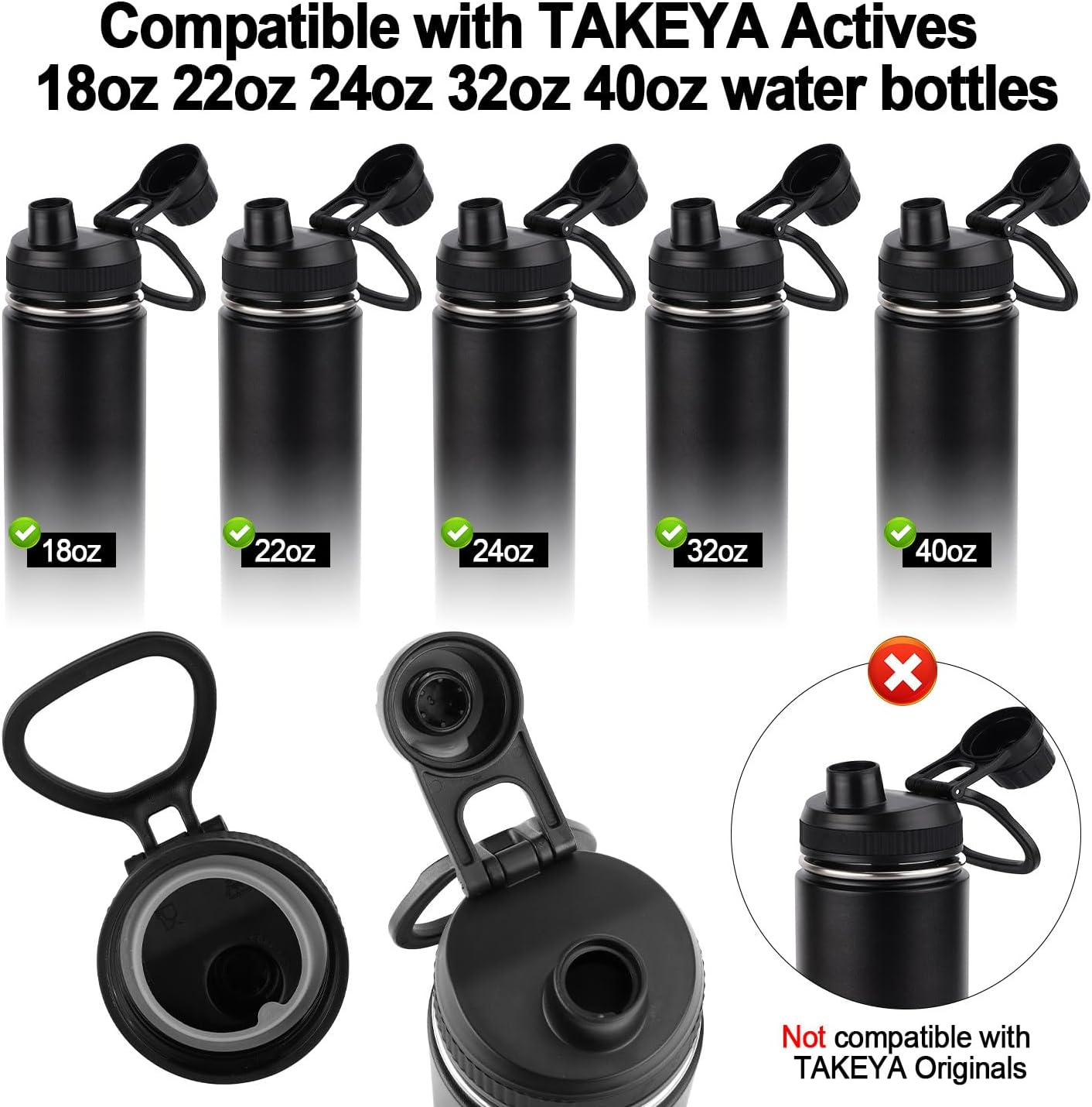 4Pcs Gasket Replacement for TAKEYA Actives, Silicone Sealing Ring Gaskets Seal Parts Leak-Proof Water Bottle Lid O Ring Replacement Compatible with TAKEYA Actives All OZ (Not for TAKEYA Originals) image number 3