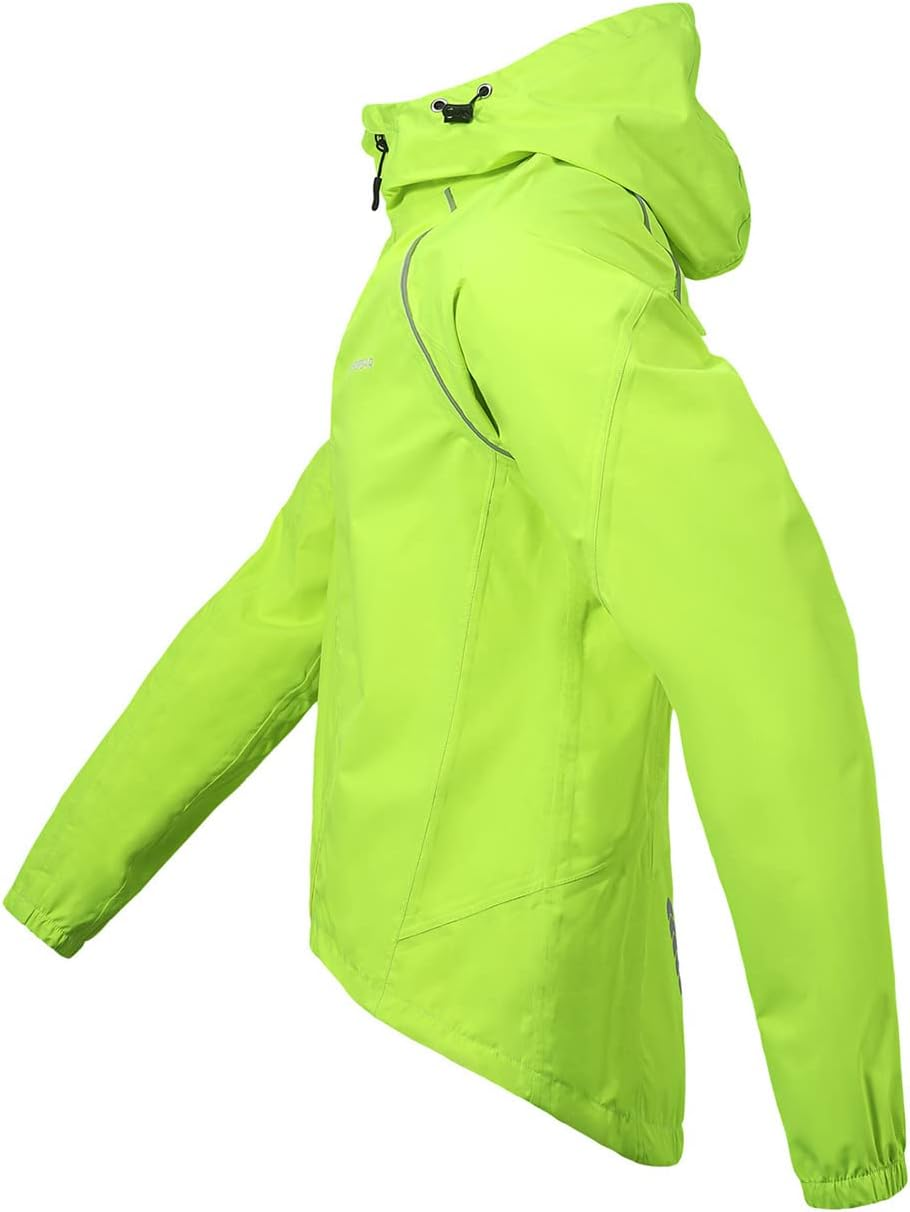 BERGRISAR Men'S Cycling Rain Jacket Waterproof Cycling Windbreaker Bike Bicycle Jacket Running Hood Rain Coat image number 3