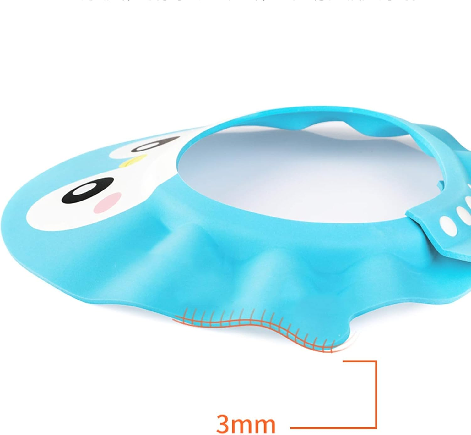 Useful Children'S Shampoo Big Hat Waterproof Thick Silicone Shower Cap Ear Protection Design Four-Speed Adjustment Suitable for Ladies, Children and Girls, Travel Sp (Color : Dark Blue) image number 1