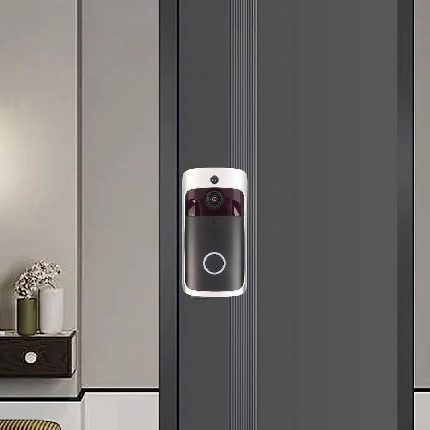 Video Doorbell, Smart Wifi Blink Doorbell Camera Controls App Alerts, Wireless Video Doorbell Camera with Night Vision, 720P 140&deg; Wide Angle Lens, Motion Detection image number 2