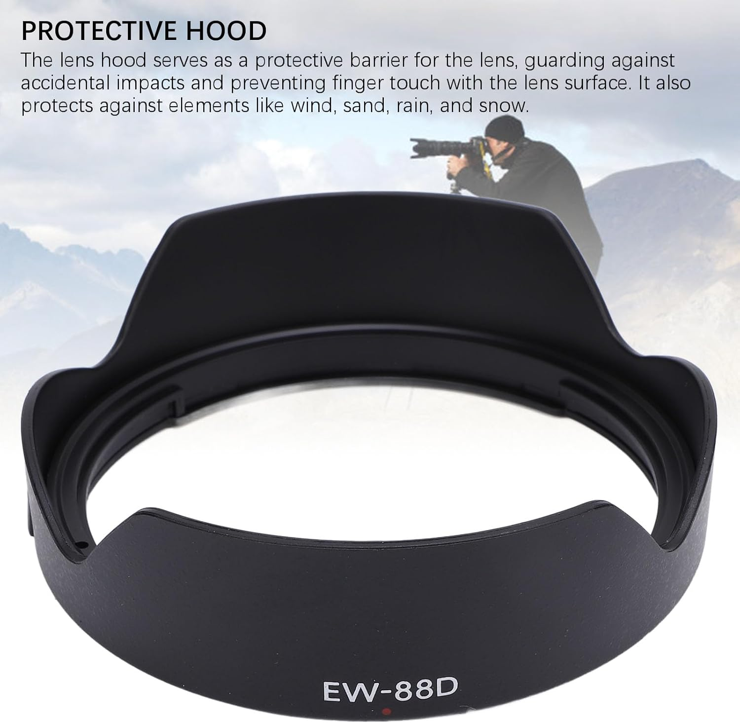 Ejoyous Lens Hood for EF 16-35Mm F/2.8L III USM (With 82Mm Lens Cap + Lanyard) ABS Material, Light Control Anti-Glare/Wind, Doesn&rsquo;T Block Original Lens Cap Essential, for Backlight image number 1