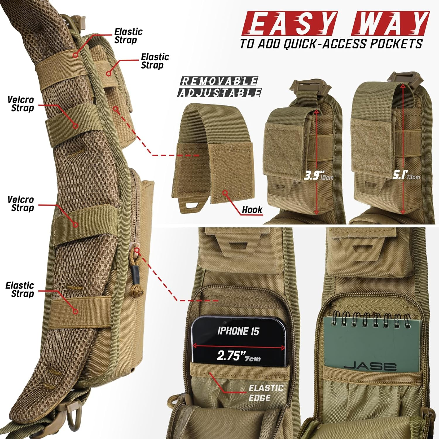 WYNEX Molle Tactical Pouches of Water Bottle Pouch Version, Tactical Accessories Backpack Strap Pouch Water Bottle Carrier Holder Molle Accessories for Backpacks