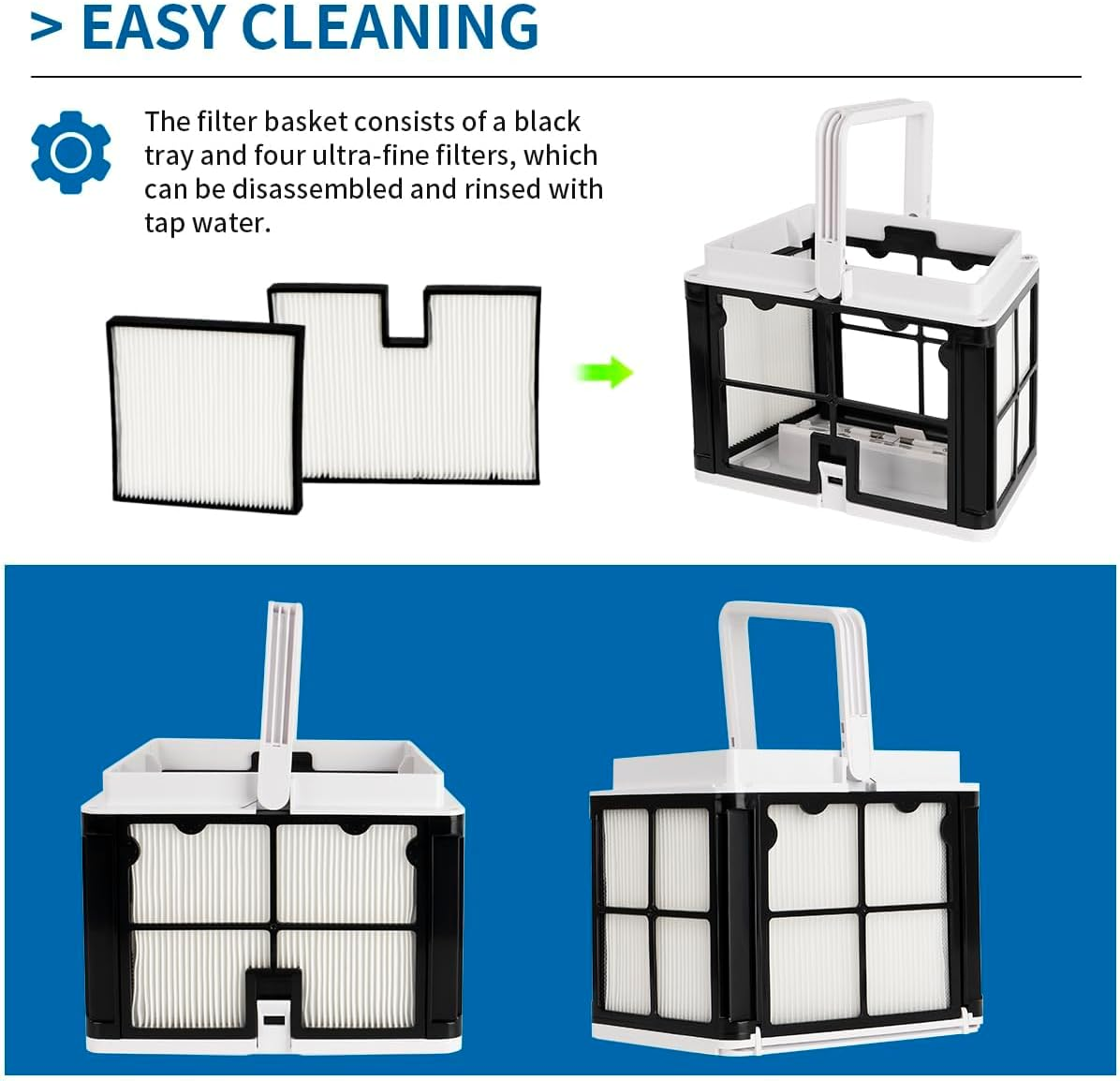 Wuyan Ultra Fine Filtration Basket Compatible with Dolphin Robotic Pool Cleaners,For S50, Active 10, Echo, Nautilus CC, Encore, E10,Part Number: 9991460-R1 image number 1