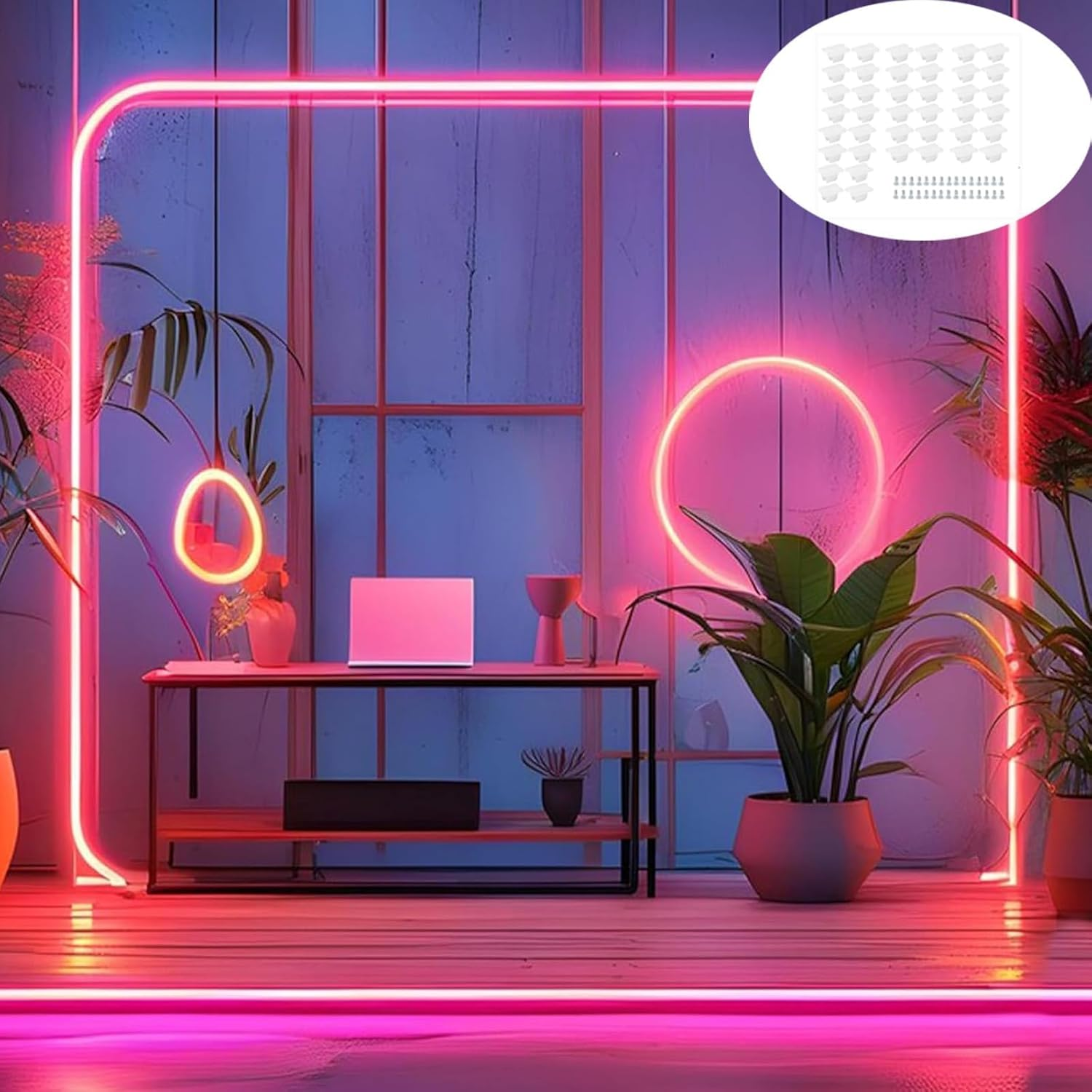 Gqunit Pack of 50 Waterproof LED Light Strip Clips, Mounting Clamps, LED Strip Mounting Bracket Clips, Suitable for 5 Mm to 6 Mm Silicone Strip Holder, Translucent, Includes Screws image number 4