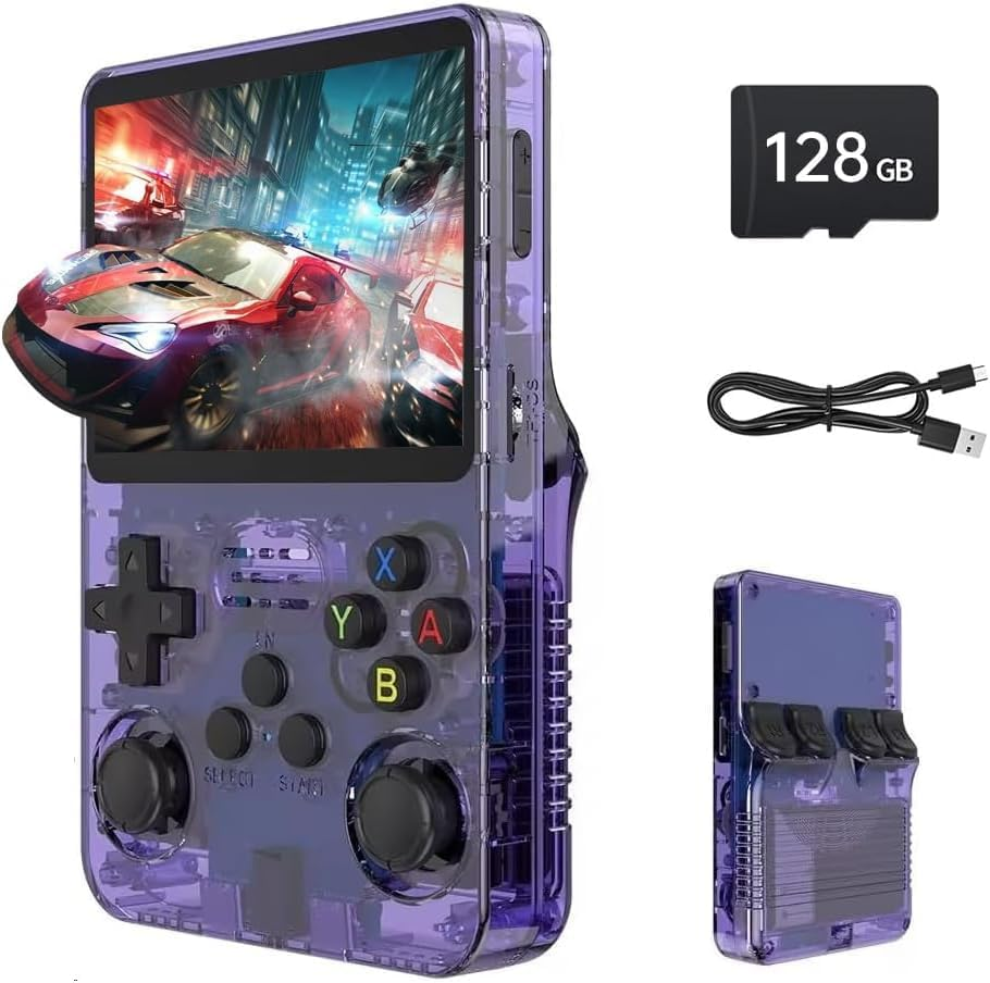 R36S Retro Handheld Game Console with 128G 3.5 Inch IPS Screen Built-In 20000+ Classic Games Open Source Linux System Portable Pocket Video Player with 3200Mah Battery image number 6