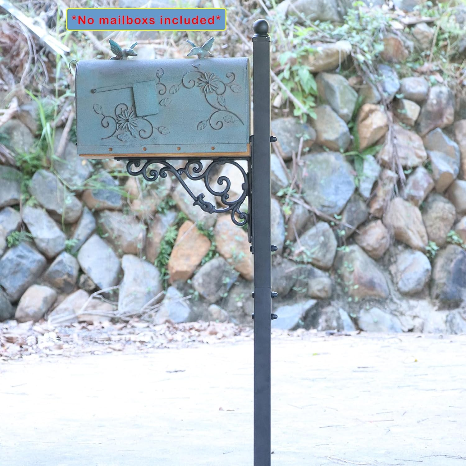 40.2-53" H Heavy Duty Outdoor Mailbox Post, Steel Mailbox Stand, Mounting Stand for Concrete