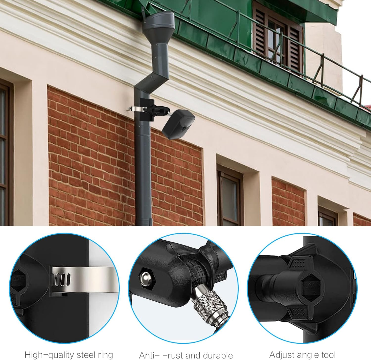 Akoemxeeo Flexible Camera Mount for Blink XT, XT2, Mini, Indoor, Outdoor, Metal Pole Mount, Black image number 3