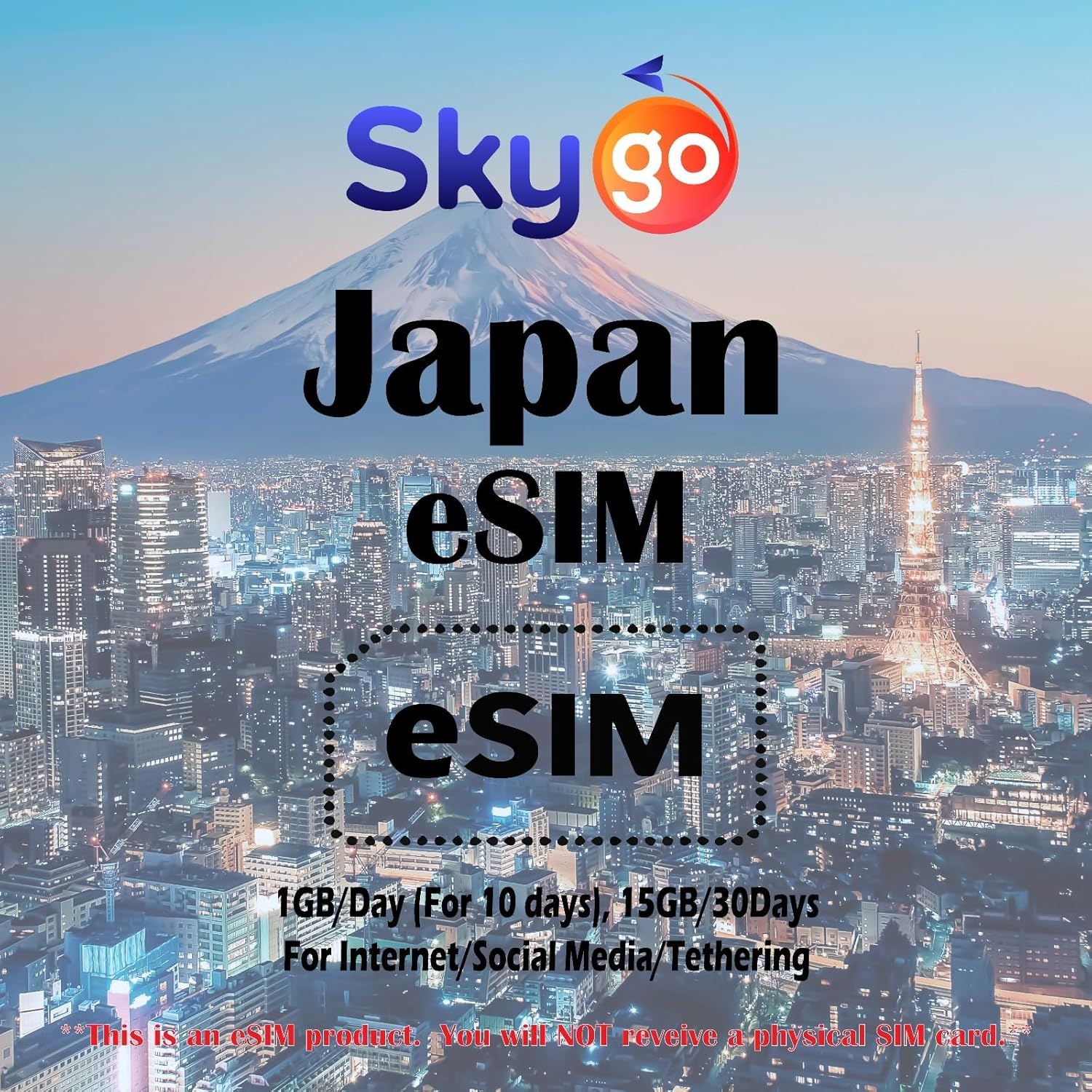 Skygo Esim | Japan (15Days (500Mb/Day)| Total Prepaid Esim 500MB 5G Data & Unlimited-Low Speed Data | Data ONLY image number 3
