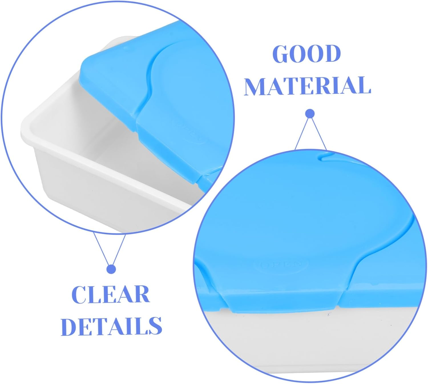 2Pcs Cleansing Towel Box Portable Refillable Wipes Holder Lid Travel Tissue Box for Home Bathroom Plastic Dispenser image number 3