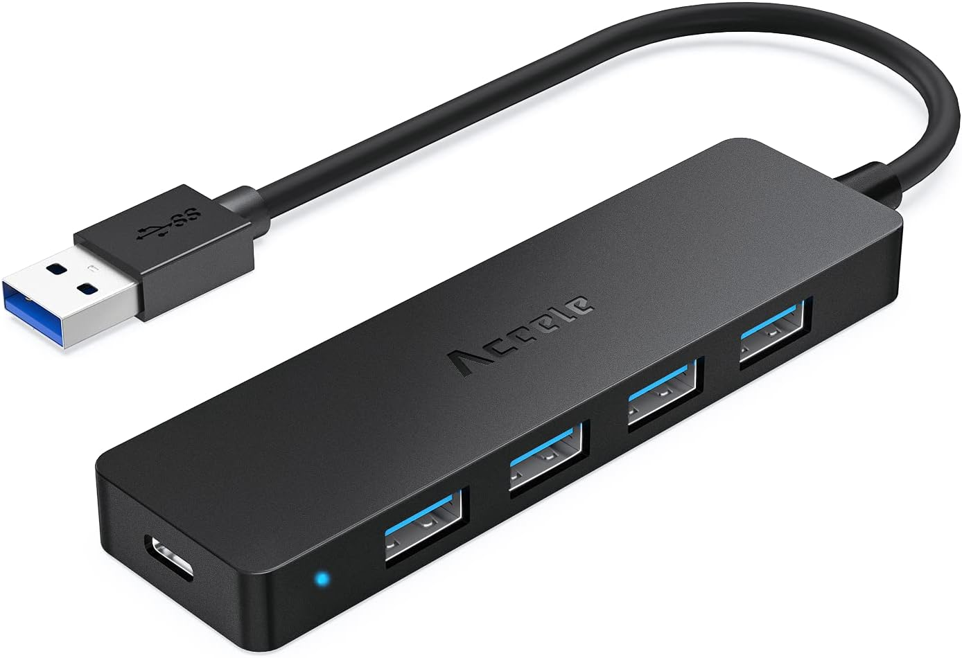 Aceele USB 3.0 HUB 5 Ports (With Power), Ultra-Slim with 4 Data Ports Type 3.0, Superspeed 5Gb/S, Micro USB Power Port, for Macbook Air/Pro, Surface Pro, Dell XPS 15, Flash Drive. image number 4