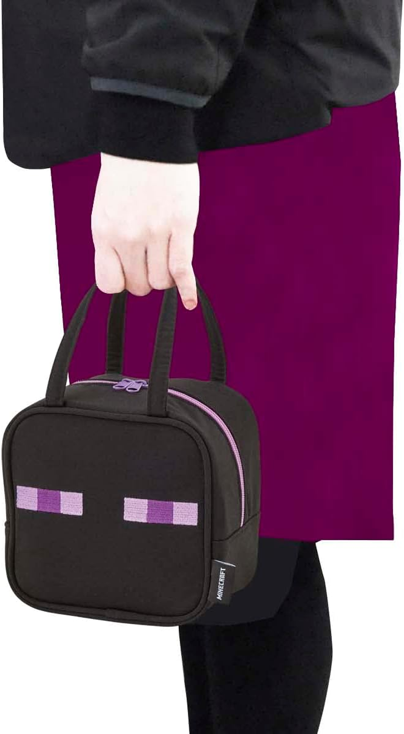 Skater KNBP1 Minecraft Enderman Lunch Bag Cold Insulated Lunch Bag with Mini Pocket, 12.6 X 4.7 X 8.3 Inches (32 X 12 X 21 Cm) - Enderman image number 3