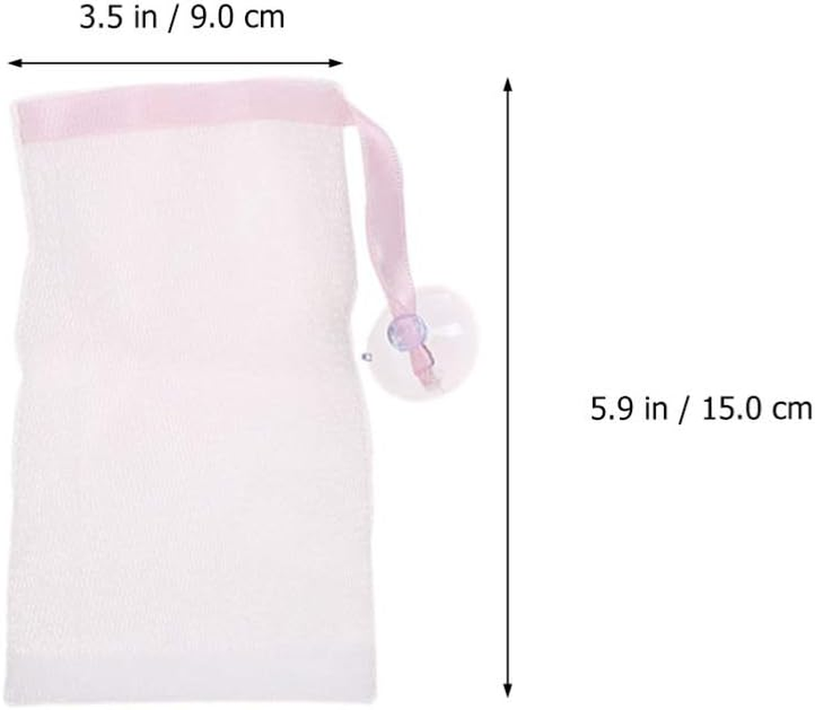 6Pcs Bubble Net Soap Saver Pouch Foaming Soap Holder Soap Exfoliating Mesh Pouch Soap Mesh Pouch Facial Washing Nets Bubble Mesh Bags Travel Soap Foaming Bag Bath Bag Grid Or image number 4