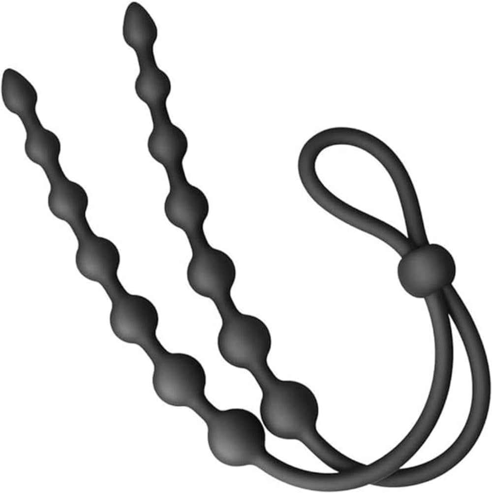 Silicone Anal Bead Anal Plug Cock Penis Ring Adjustable Delay Head Glans Ring Male Masturbation with Multi-Function Anal Chain Beads Fetish Sex Toys image number 3