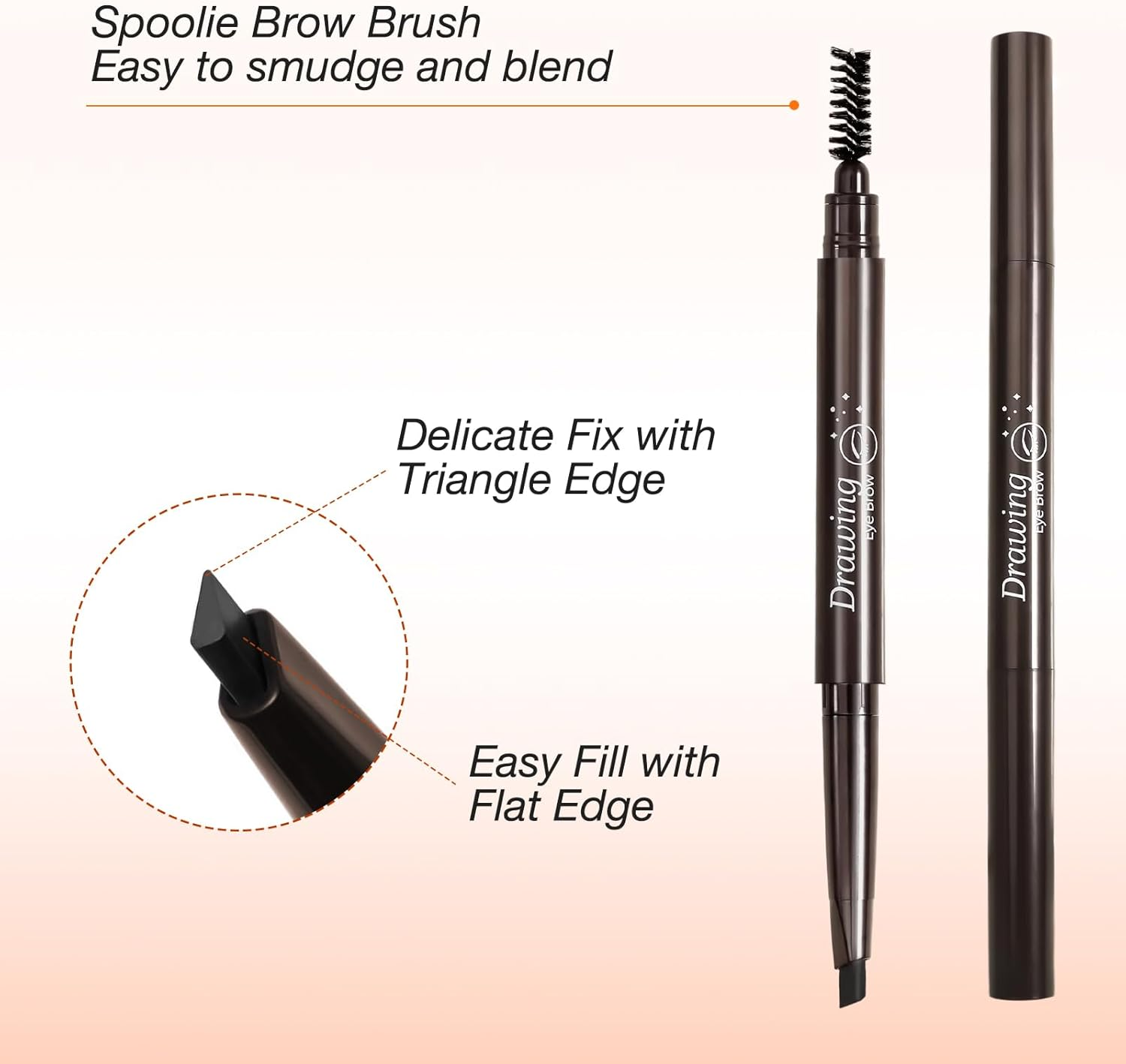 Boobeen 3 Colour Brow Powder and Dual-Ended Eyebrow Pencil Set with Angled Brush，Microblading Eyebrow Pen with Spiral Brush，Creates 3D Brows All Day Long - Eyebrow Powder 03+Brow Pen Dark Curry image number 6