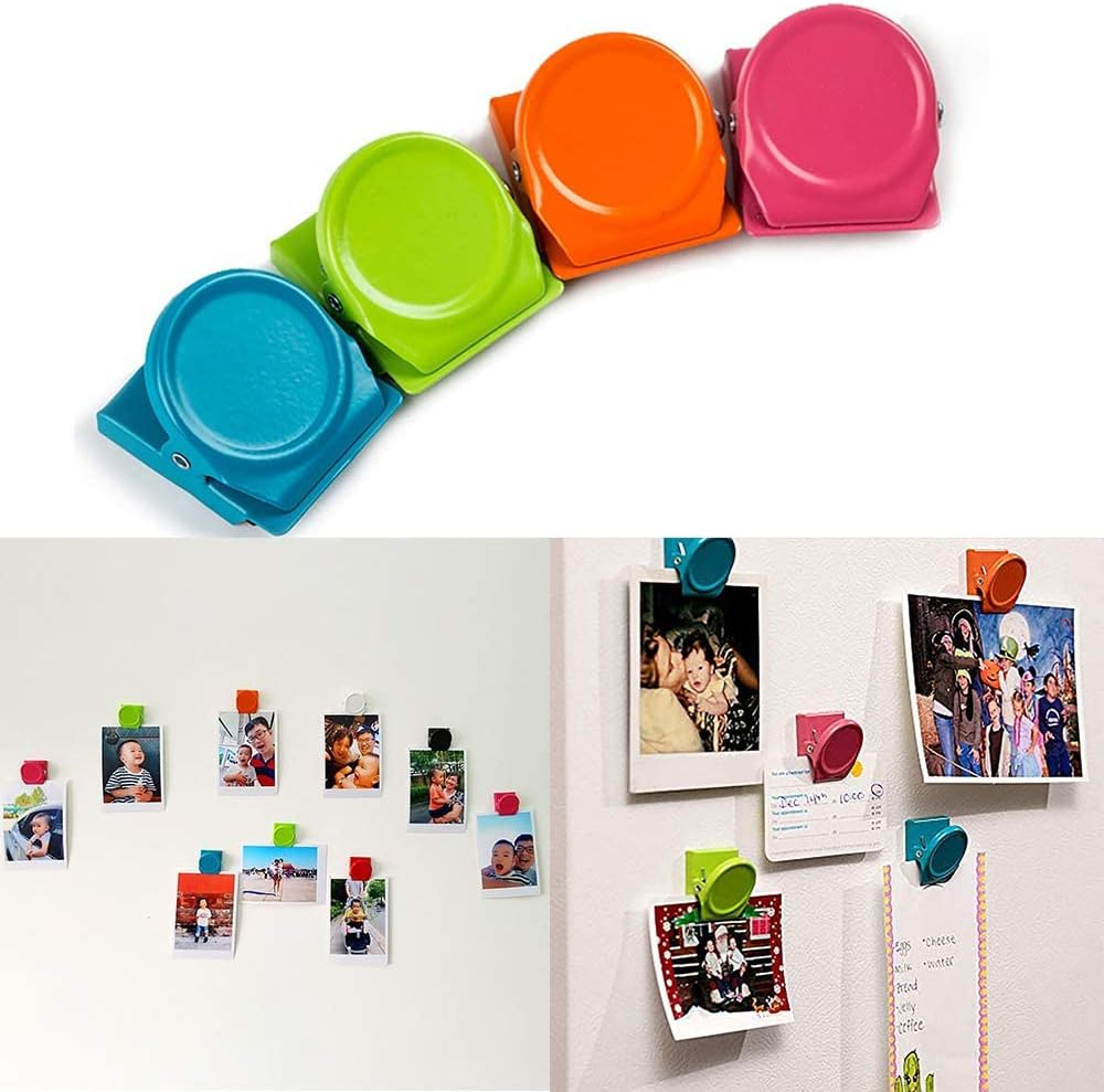 Dorischen 12Pcs/Set Candy Color Magnetic Metal Clips Refrigerator Whiteboard Wall Fridge Magnetic Memo Note Clips for House Office Use image number 5