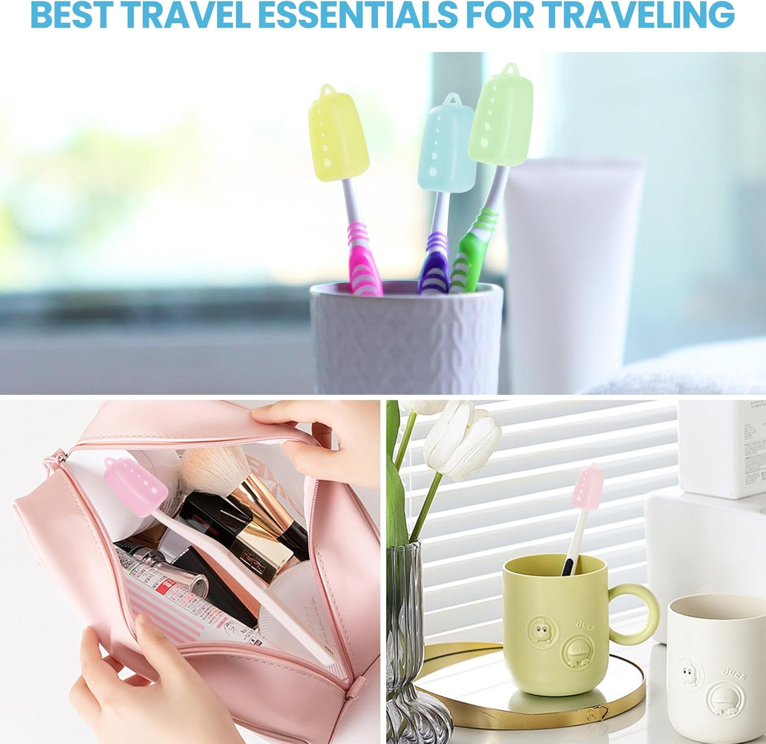 Lapfoon 6 Packs Silicone Toothbrush Covers, Tooth Brush Cover Cap for Electric & Manual Toothbrushes, Toothbrush Travel Essentials image number 5