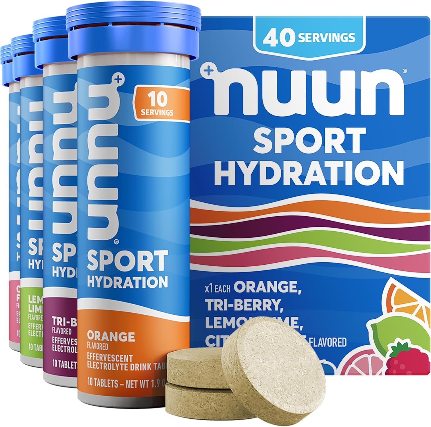 Nuun Sport Electrolyte Tablets for Proactive Hydration, Mixed Flavors, 4 Pack (40 Servings) image number 5