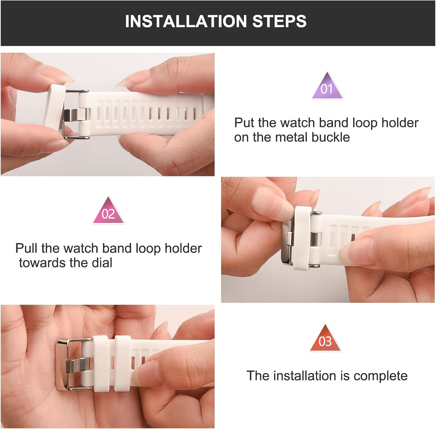 6 Pack Watch Band Keepers for Garmin Watch Bands, 18Mm/20Mm/22M Silicone Fastener Rings Watch Band Loops/Retainers image number 4