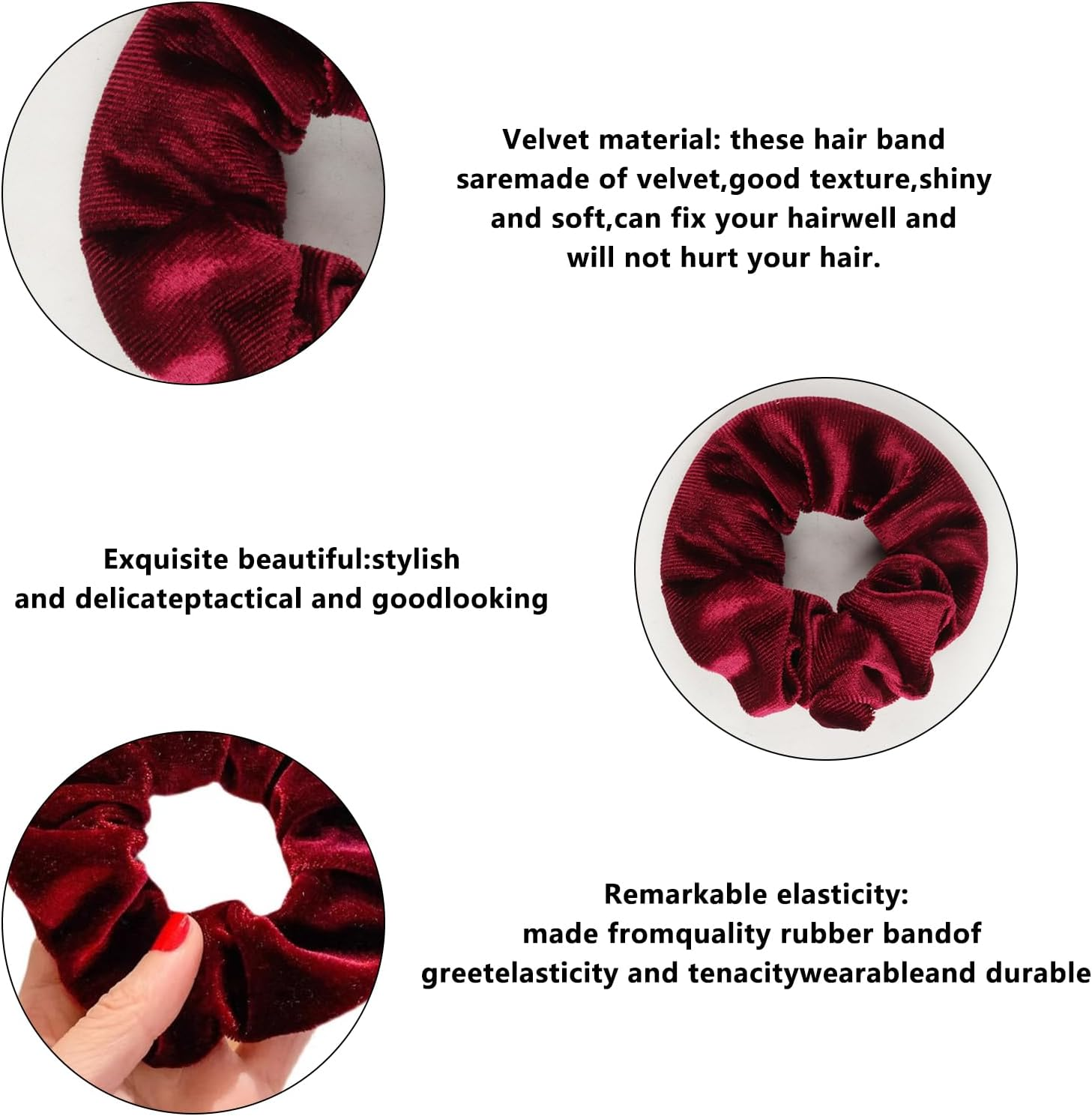 Pack of 6 Hair Bobbles Scrunchies with Zip Pocket, Scrunchies Hair Scrunchies with Zip, Secret Compartment, Discreet Money Hiding Place for Hiding, Travel Gadgets, Travel Gadgets for Women and Girls image number 3