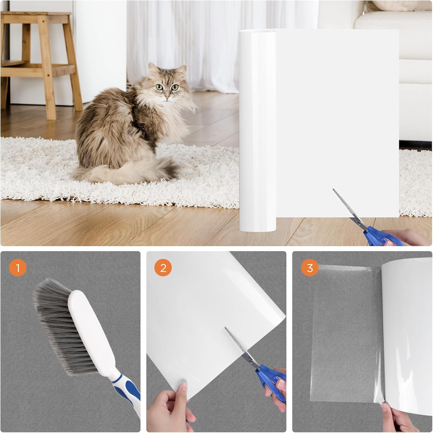 Aiqinu Scratch Protection Sofa Cat, 21 Cm X 3 M anti Scratch Film for Cats, Scratch Protection Door Dog, Furniture Protector for Furniture Couch Door Wall Scratch Repellent from Cats Dogs image number 6
