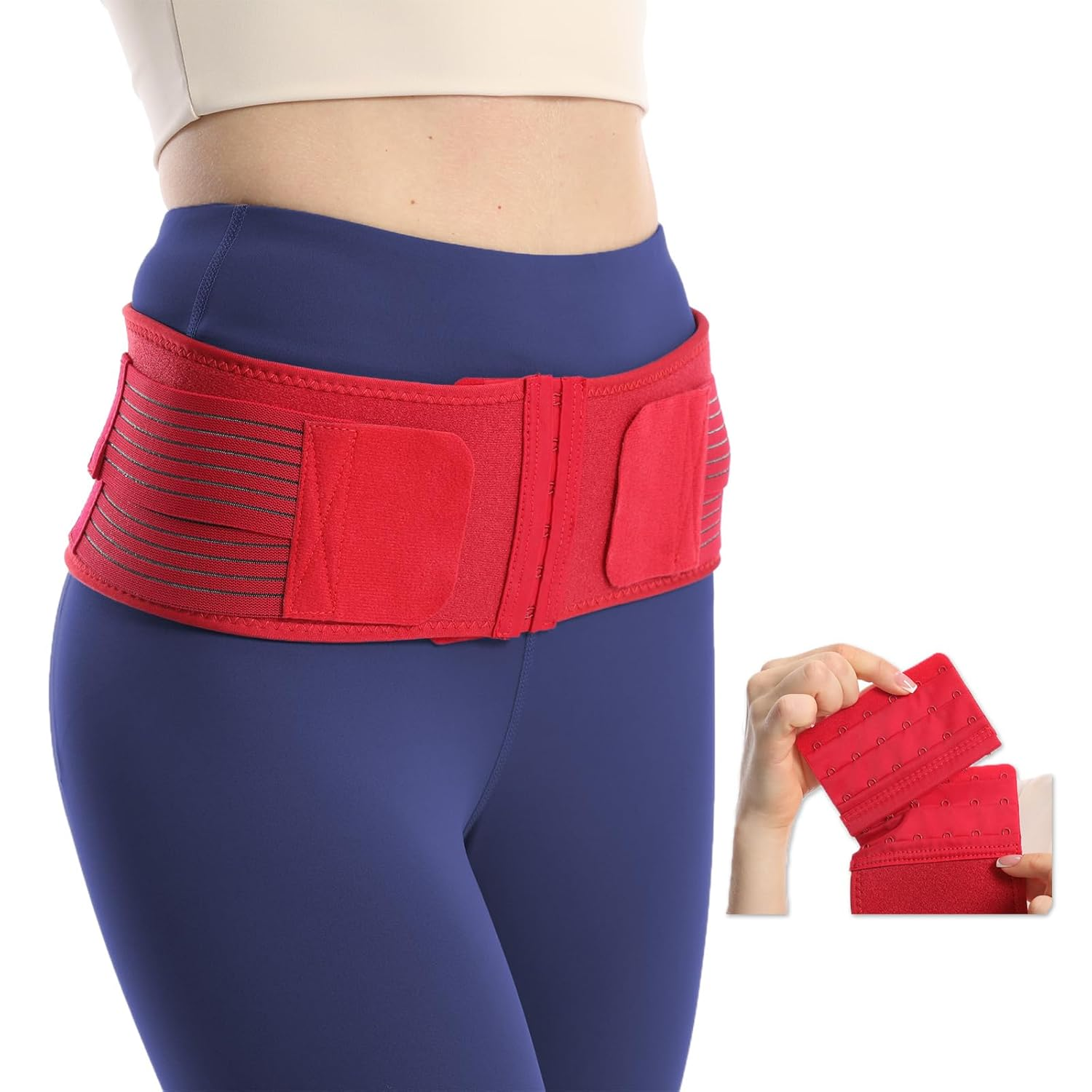 Upgraded SI Joint Hip Belt with 6-Row Hooks & Eyes，Sacroiliac Belt for Sciatica and Lower Back Pain Relief, Pelvic Support Belt for Men & Women -Regular image number 2