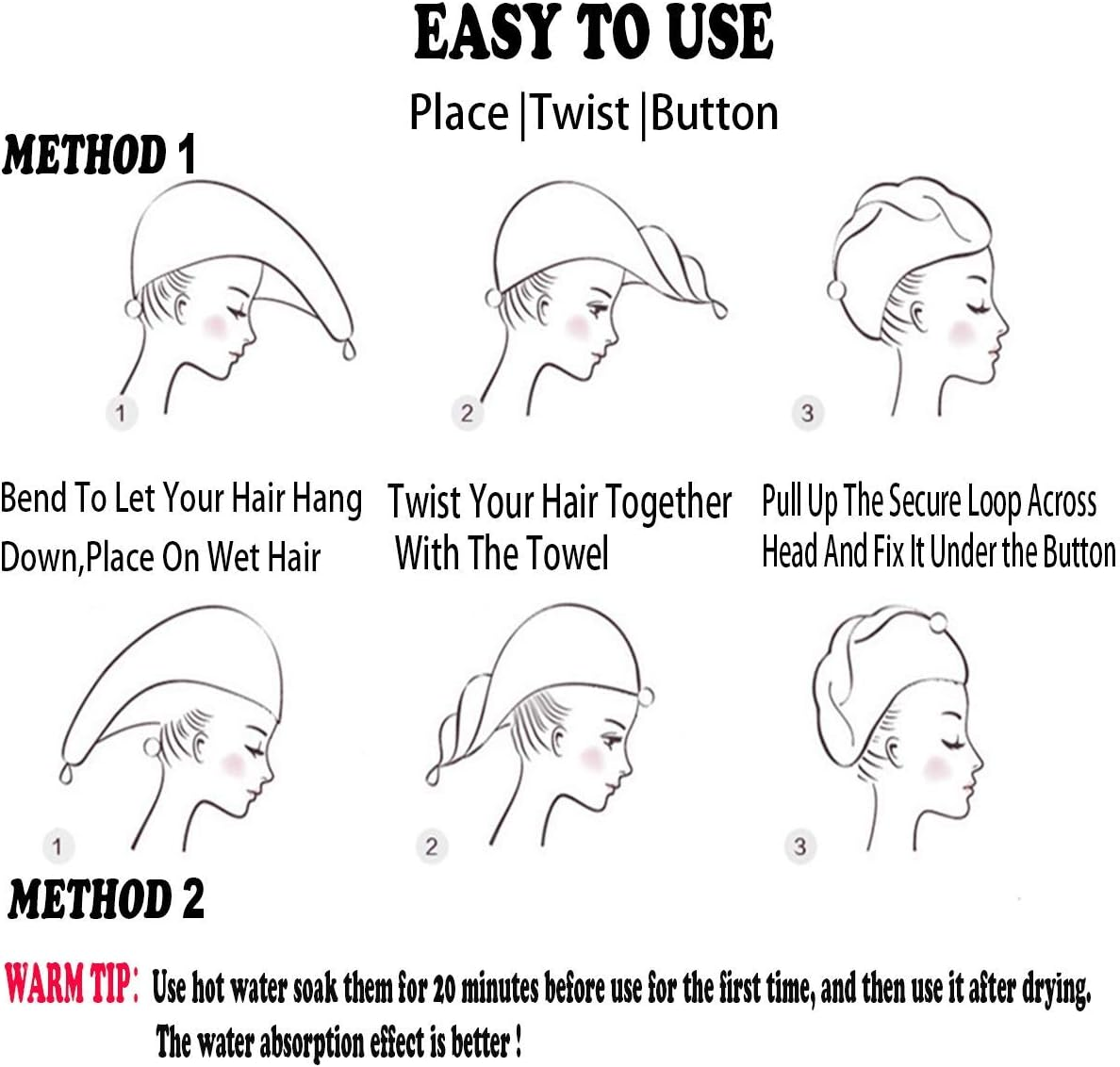 ELLEWIN Microfiber Hair Towel Wrap for Kids Girls 2 Pack Turban Drying Women Set Absorbent Quick Dry Twisty anti Frizz Curly Long Thick (Mermaid) Galaxy&Multicolor-Normal-2Pack One Size - Galaxymulticolor-Normal-2Pack image number 6