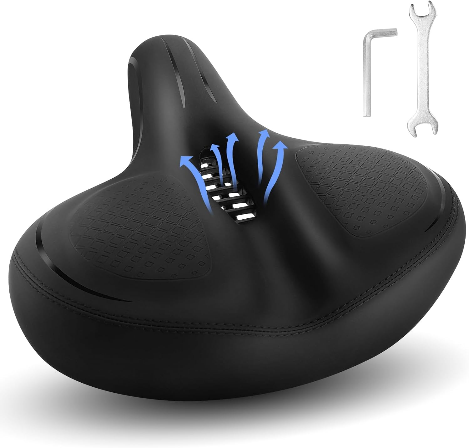 Bike Seat Cushion, Extra Soft Wide Exercise Bicycle Cushion for Bike Saddle, Fits Stationary Bikes, Indoor Cycling, Spinning image number 3