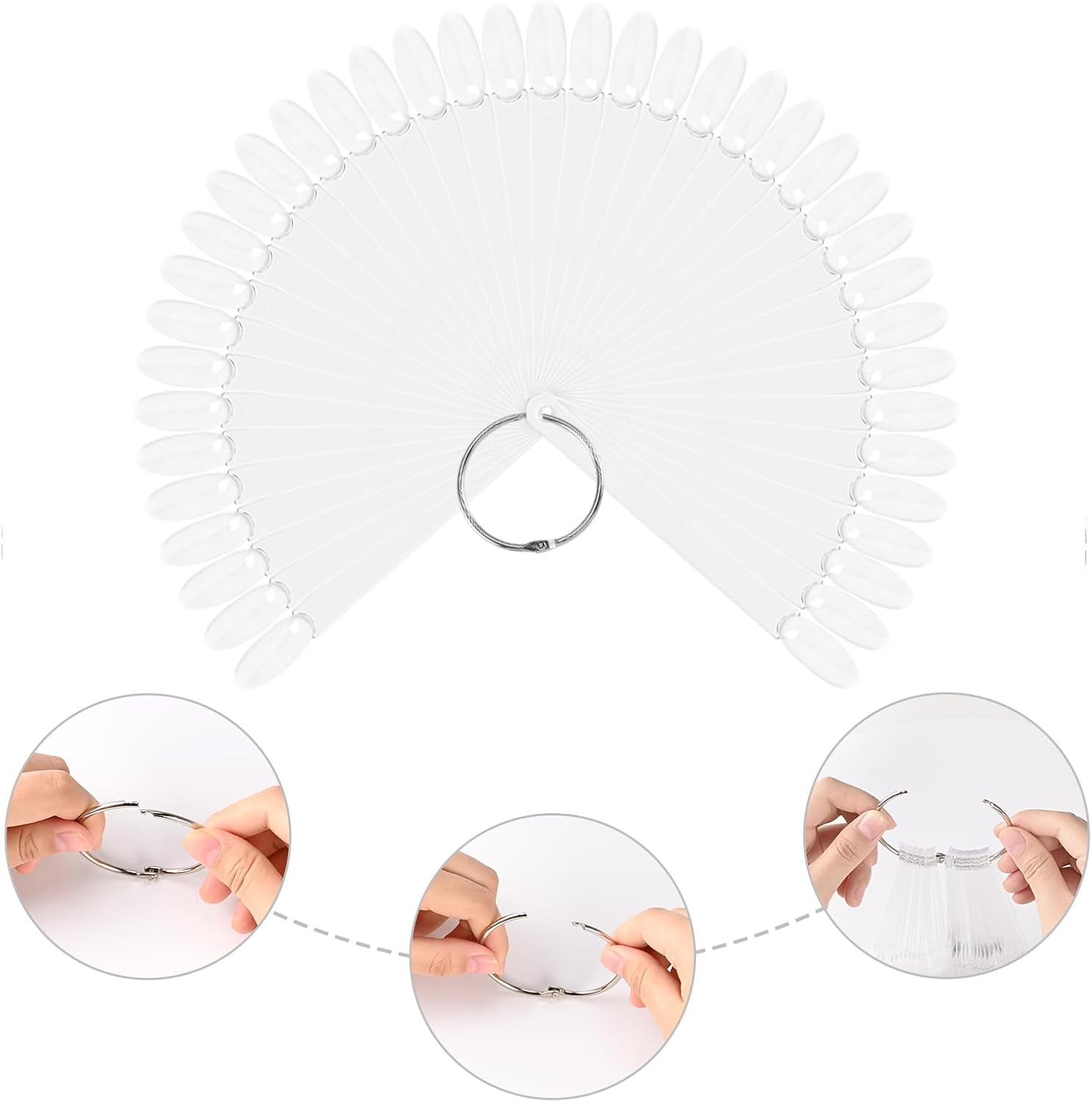 Nail Pattern Sticks, 300 Pieces, Nail Sticks, Nail Colour Display Stand, Semi-Permanent Nail Polish Colour Chart for Nail Art Style and Colour Display with Number Stickers 1-300 image number 4