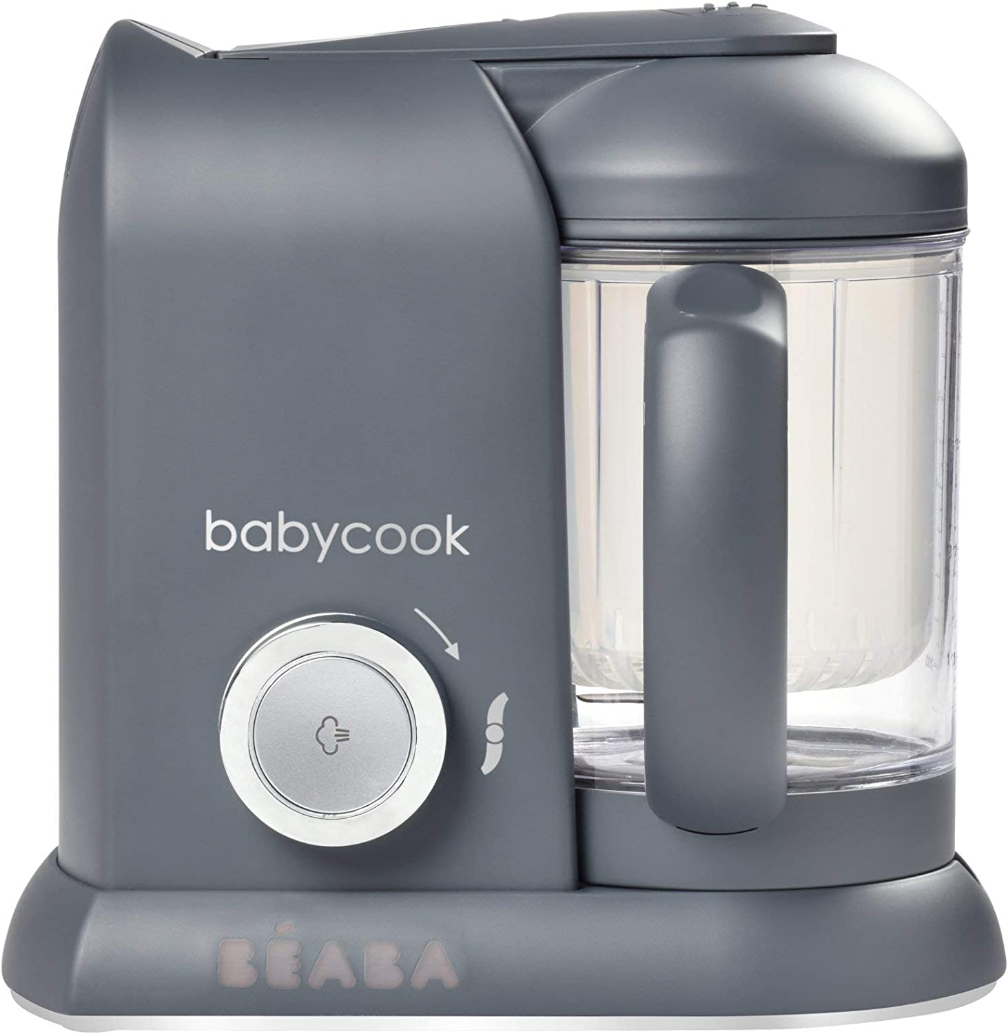 BEABA Babycook Solo Baby Food Maker, 4 in 1 Baby Food Processor, Blender and Cooker Soft Steamer Cooking, Quick Food Diversification for Your Baby, Dark Grey