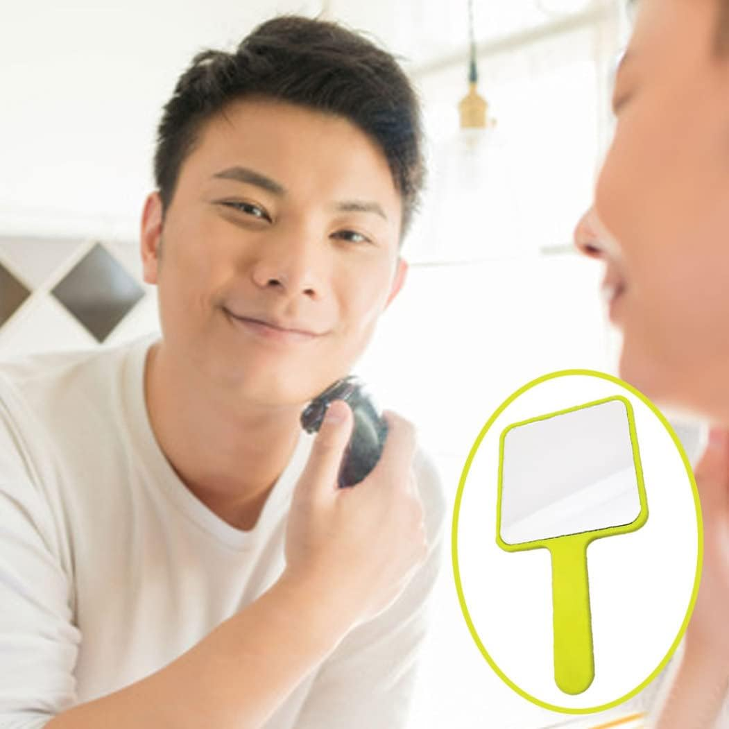 Hand Held Mirror Square Large Makeup Mirror Salon Barbers Hairdressers Tool Rose Home Office Supply image number 3