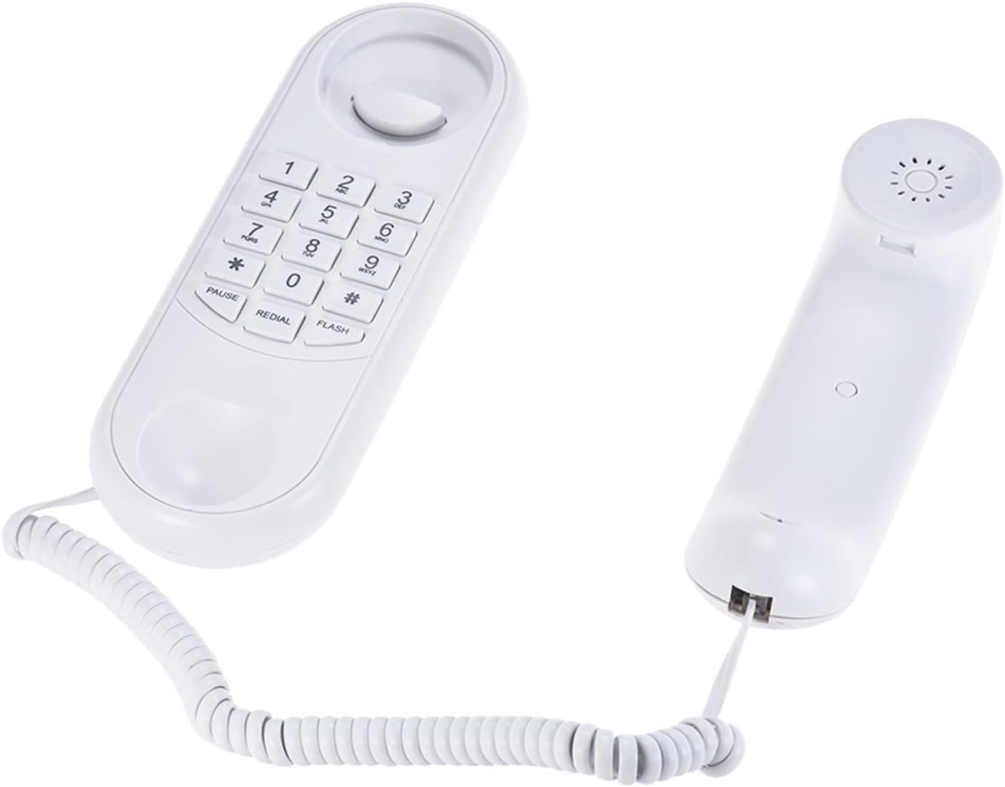 Domary Portable Corded Telephone Phone Pause/Redial/Flash Wall Mountable Base Handset for House Home Call Center Office Company Hotel