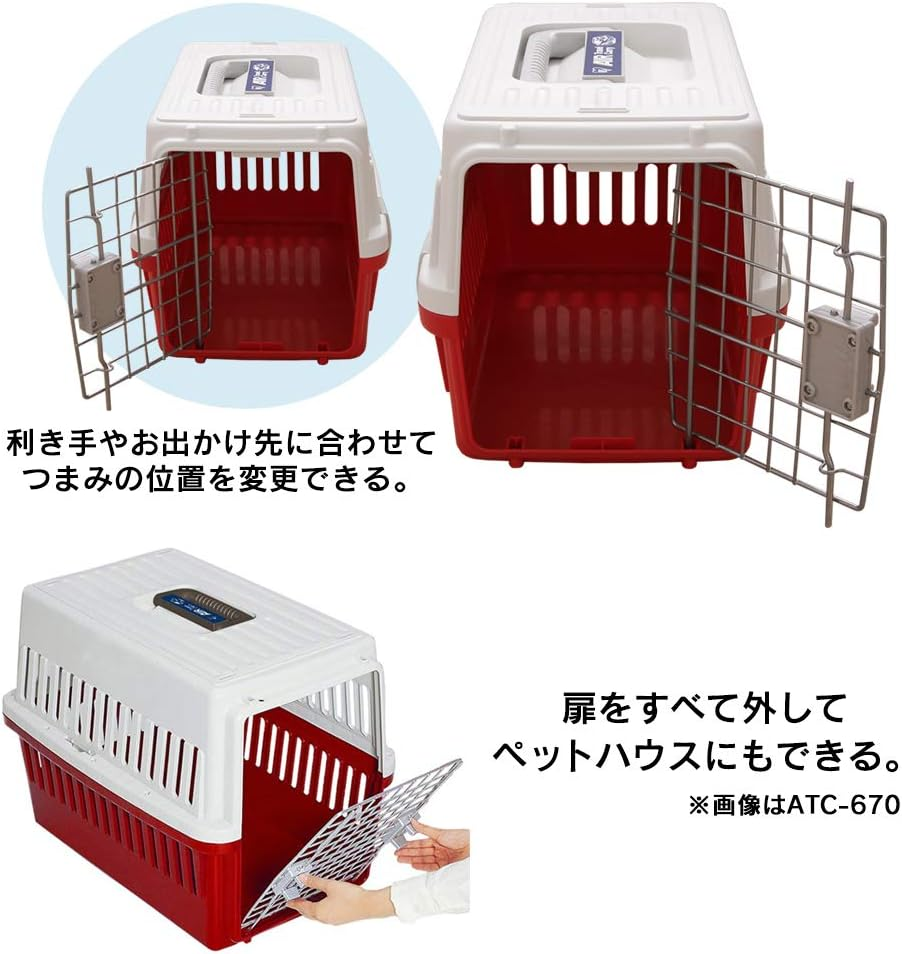 Iris Ohyama Pet Carrier for Ultra-Small Dogs and Cats, White, Width 11.4 X Depth 18.1 X Height 11.2 Inches (29 X 46 X 28.5 Cm) image number 3