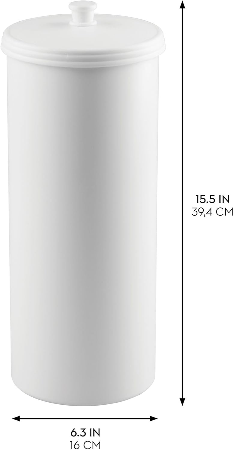 Interdesign Kent Free Standing Toilet Paper Roll Holder for Bathroom Storage - White image number 2