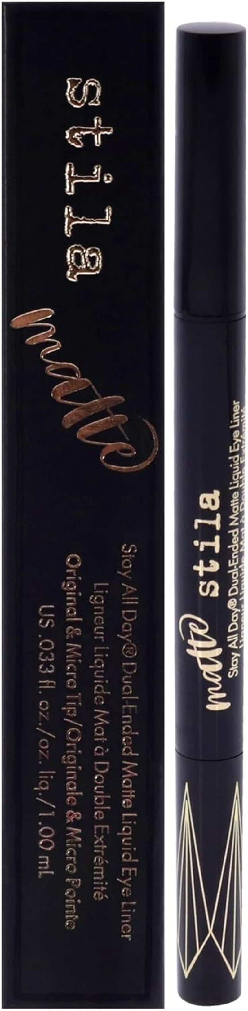 Stay All Day Dual-Ended Matte Liquid Eye Liner - Intense Black by Stila for Women - 0.33 Oz Eye Liner image number 3