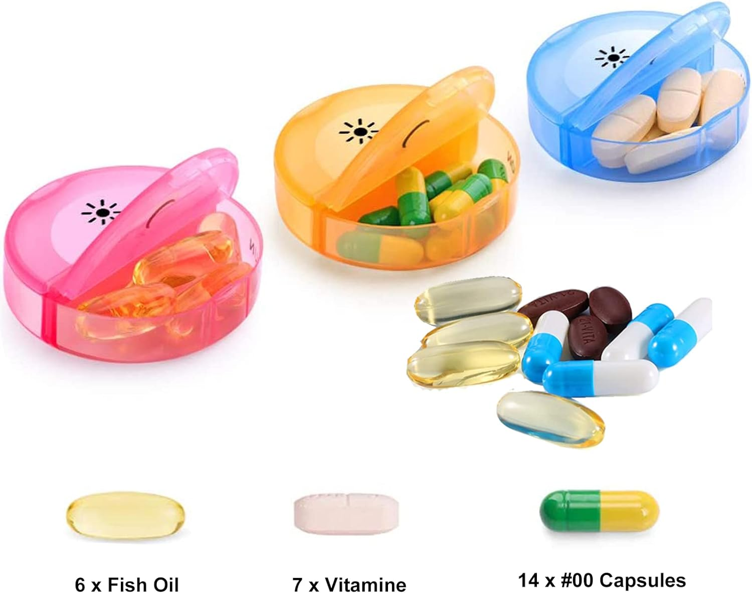 Pill Organizer 7 Day 2 Times a Day, Daily Pill Container Weekly BPA Free Pill Case for Pills, Vitamin, Fish Oils, Supplements, Medicine Holder image number 4