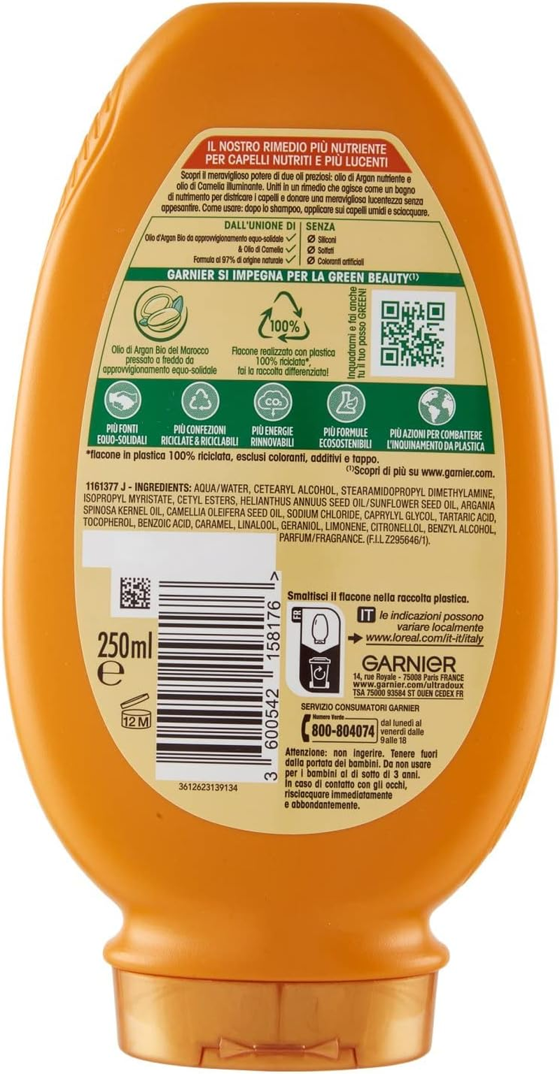 Garnier Ultra Dolce Balsamo Meraviglioso All' Olio D'Argan E Di Camelia, 250 Ml