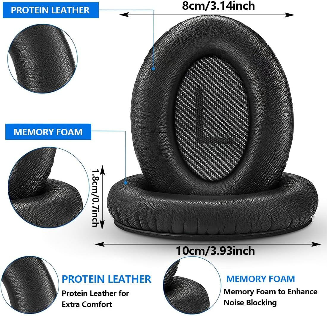Replacement Ear Pads for Bose QC35, Professional Ear Pads Headphones with Over-Ear Headphones by Quietcomfort 35 QC35 and Quiet Comfort 35 II QC35 Ii image number 5