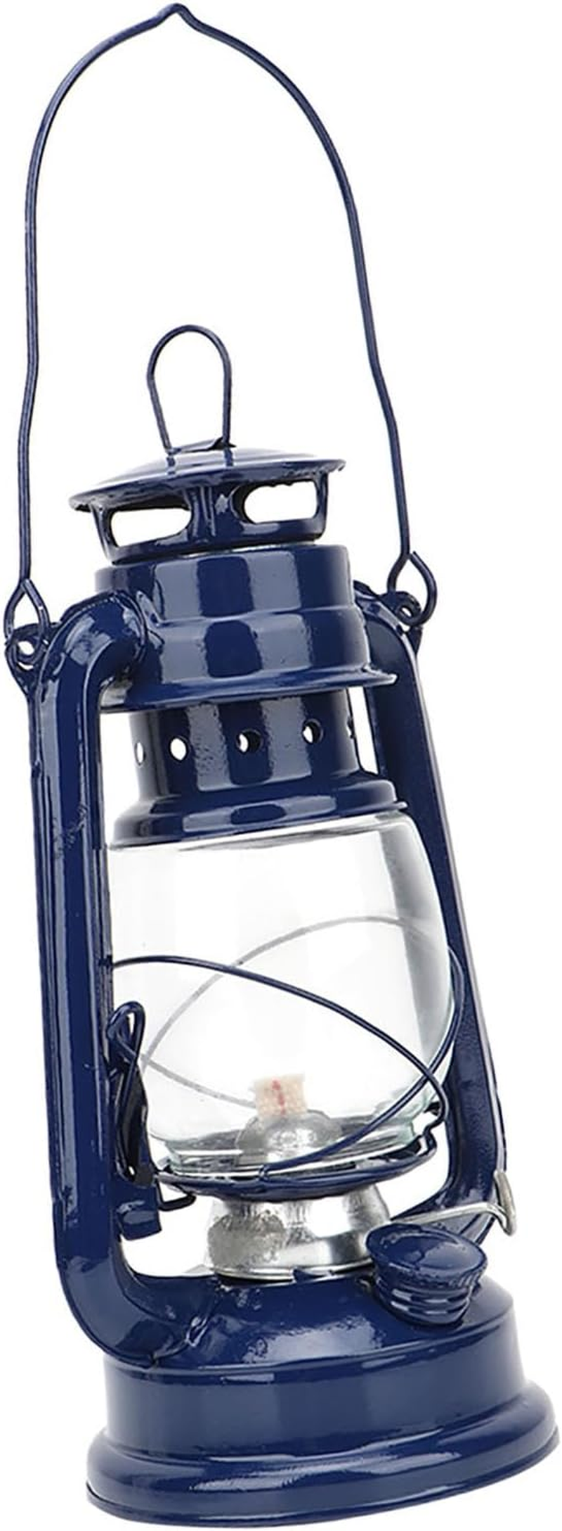 Hurricane Oil Lamp ,Hurricane Lamps Vintage Lantern Lights Burning Lantern Retro Kerosene Lamps Classic Oil Lamp Table Lanterns, Vintage Kerosene Lamp for Home, Garden (Blue) image number 1
