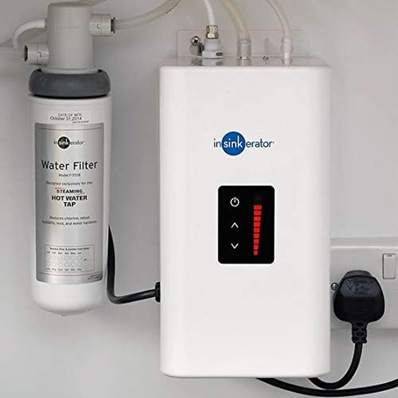 Insinkerator Hot Water Tank and Filter - Model 44681 and 45096 - Neotank with Electronic Adjustable Digital Thermostat and Hot Water Filter, Compatible with Instant Hot Water Taps - 2.5 Litres - White image number 1