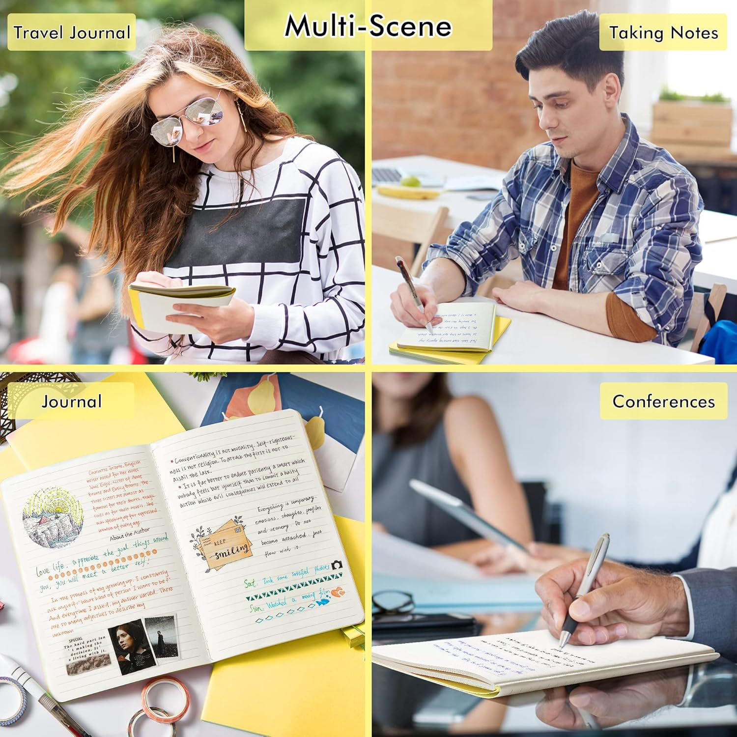 Feela Soft Cover Notebook Bulk, 8 Pack College Ruled Notebooks for Work Studay, Lined Travel Journal for Women Men, Note Taking Notebook School Supplies Business Writing, 8.2&rdquo; X 5.5&rdquo;, A5, Pastel Colours image number 4