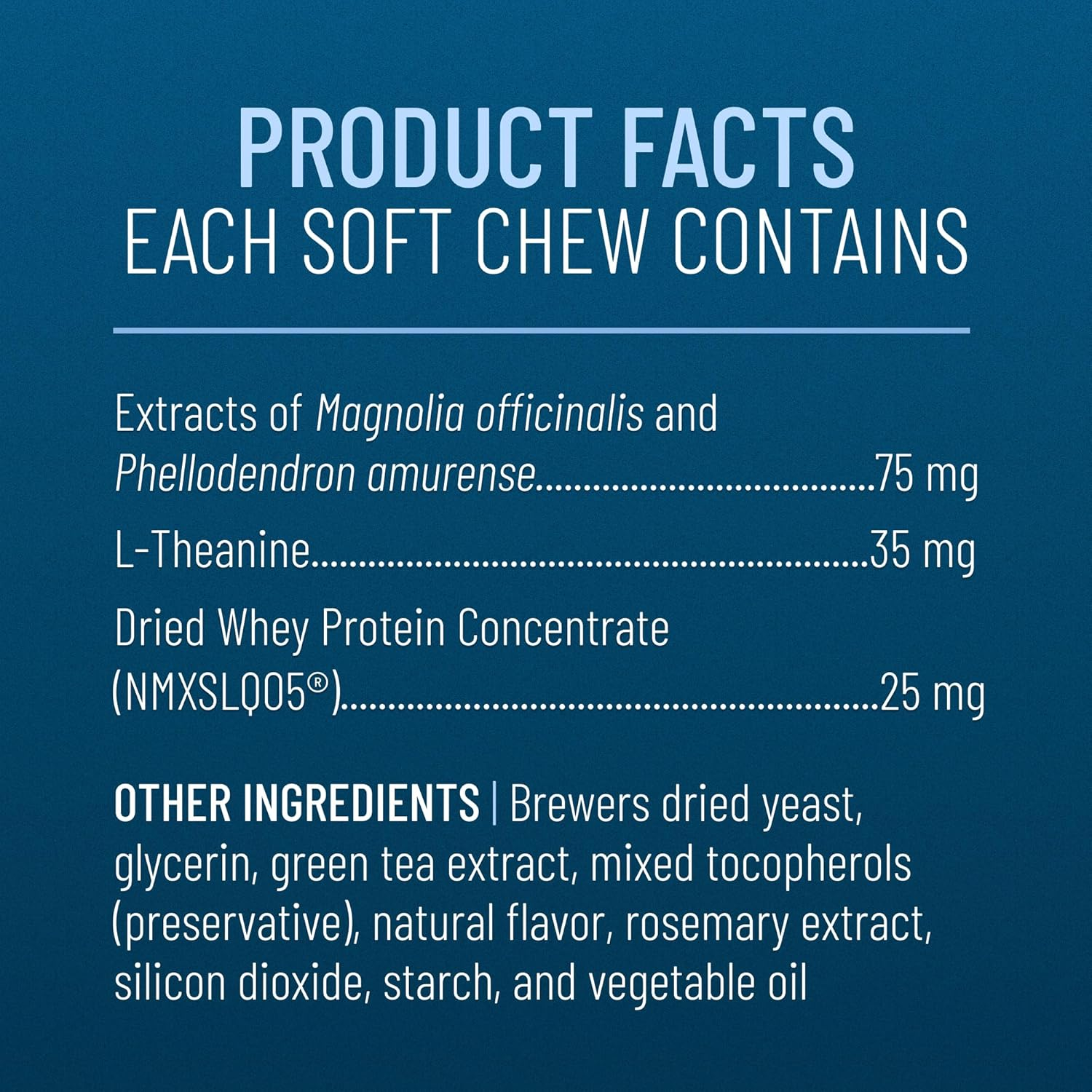 Nutramax Solliquin Calming Behavioral Health Supplement for Small to Medium Dogs and Cats - with L-Theanine, Magnolia/Phellodendron, and Whey Protein Concentrate, 75 Soft Chews image number 6