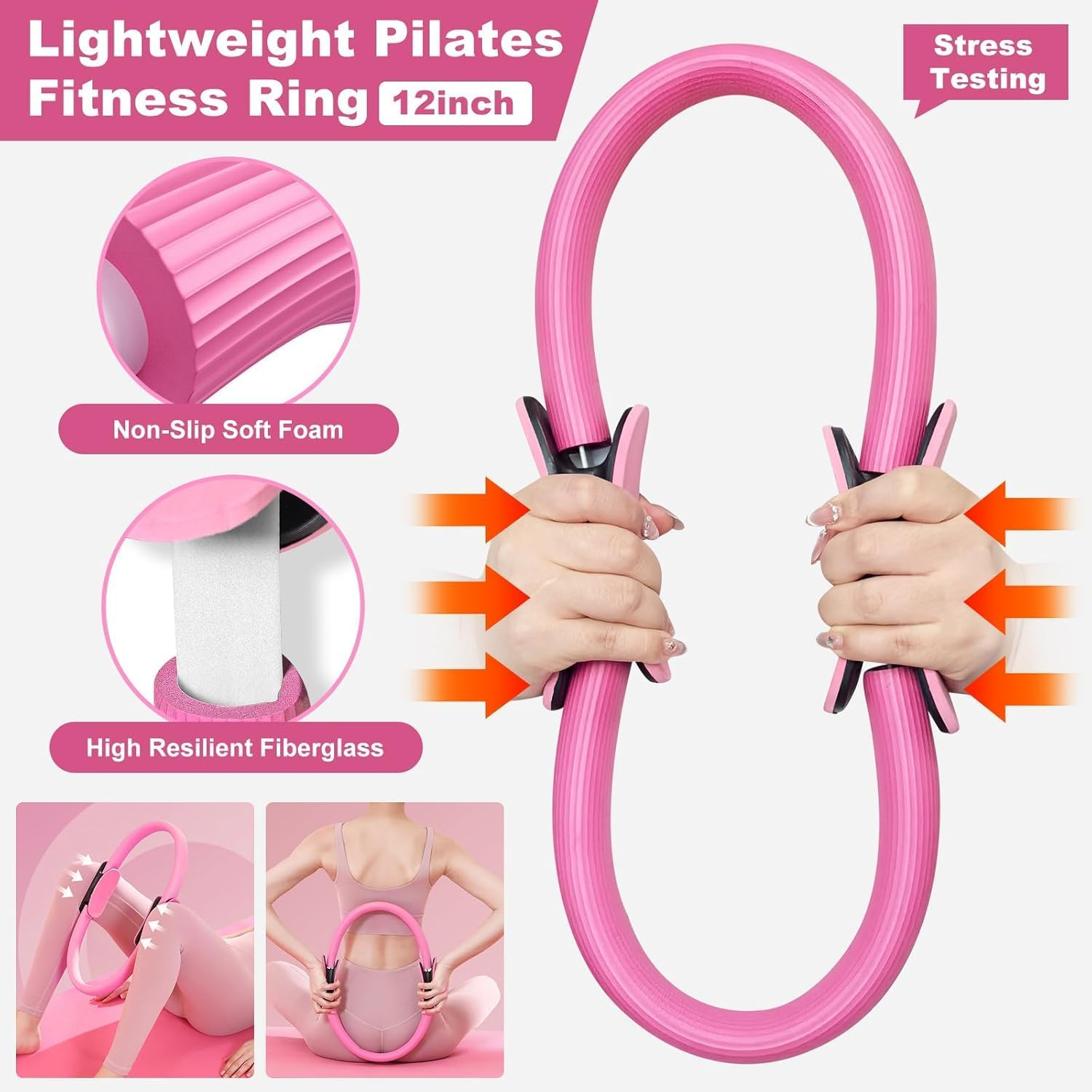 Pilates Essentials Kit for Women - 8PC Home Pilates Set with Magic Ring, 25Cm Yoga Ball, Booty Bands, Figure 8 Resistance Band, Stretch Bands for Glutes Training & Core Workouts image number 2