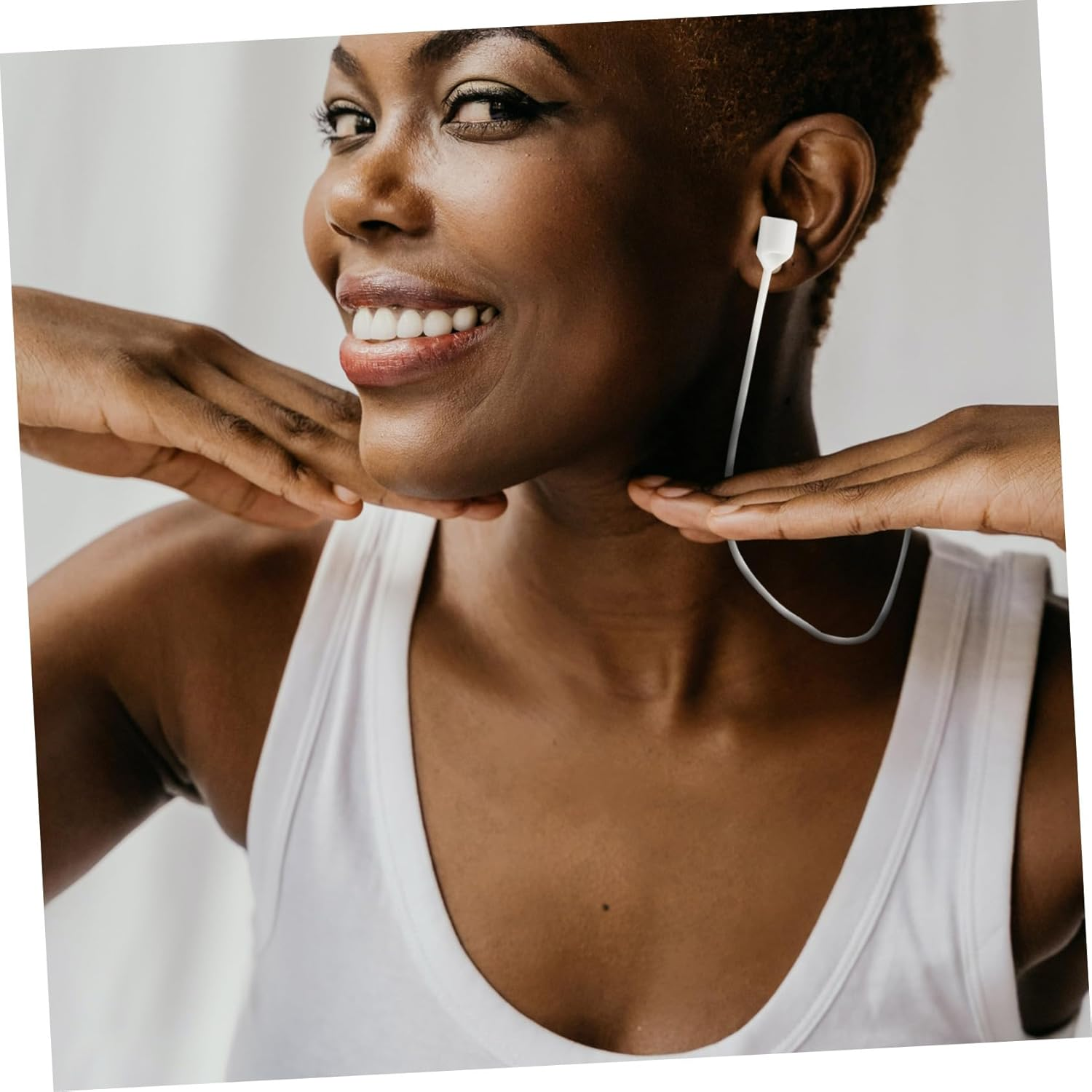 IWOWHERO 4Pcs Magnetic Anti-Lost Wireless Headset Lanyard Lightweight Silicone Earpiece Rope for Portable Neck Strap for Secure Carry and Easy Operation image number 1