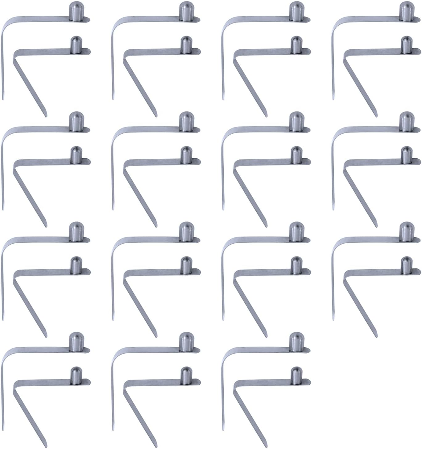 304 Stainless Steel Solid V-Clips Butterfly V Clip for Swimming Pool SPA Brush Leaf Skimmer Net Vacuum Head Mini Jet Vacuum Telescopic Pole Etc (20 Pieces, Double Pin)